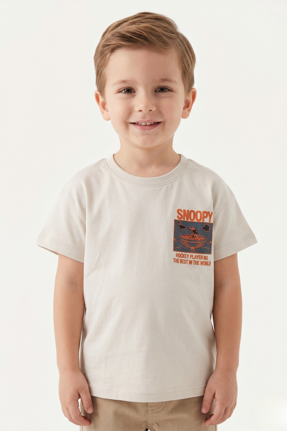 Snoopy Bebe Tişört - Gri