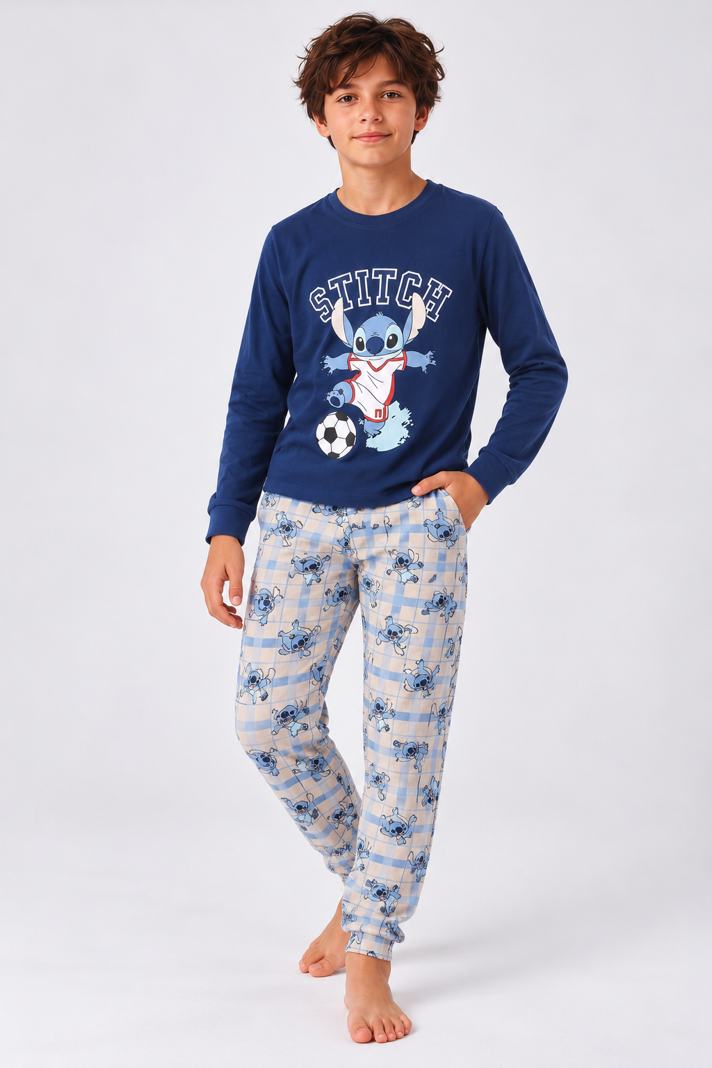 Stich Toplu Erkek Pijama Takımı - Lacivert
