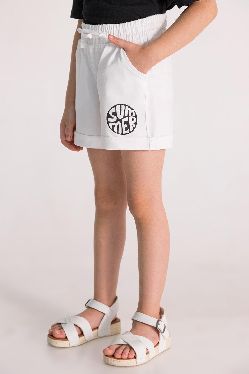 Summer Kız Şort - Beyaz