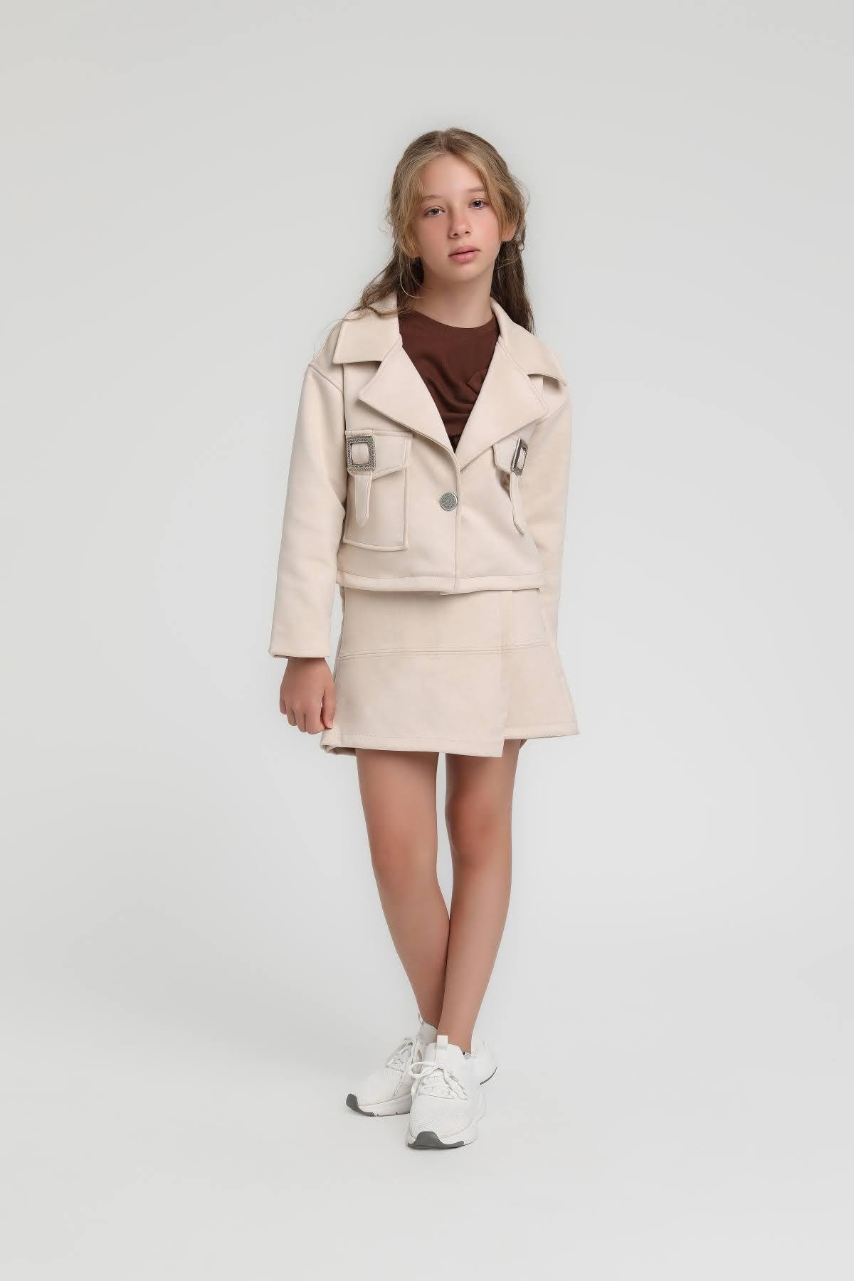 Süvet Kız Ceket - Bej