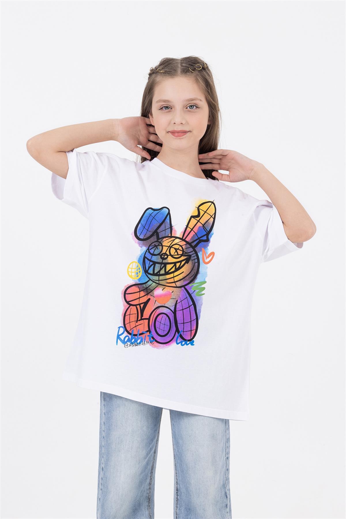 TAVŞAN BASKILI T-SHIRT