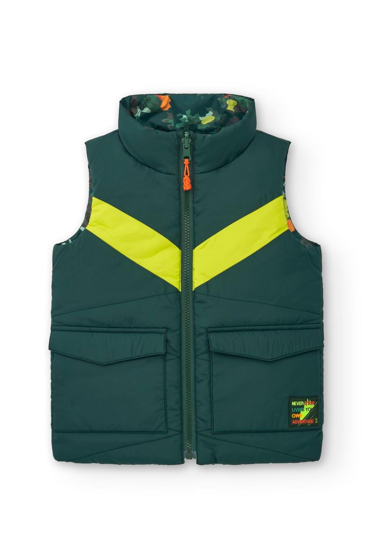 Tuc Tuc Fermuarlı Çift Taraflı Erkek Yelek - Yeşil