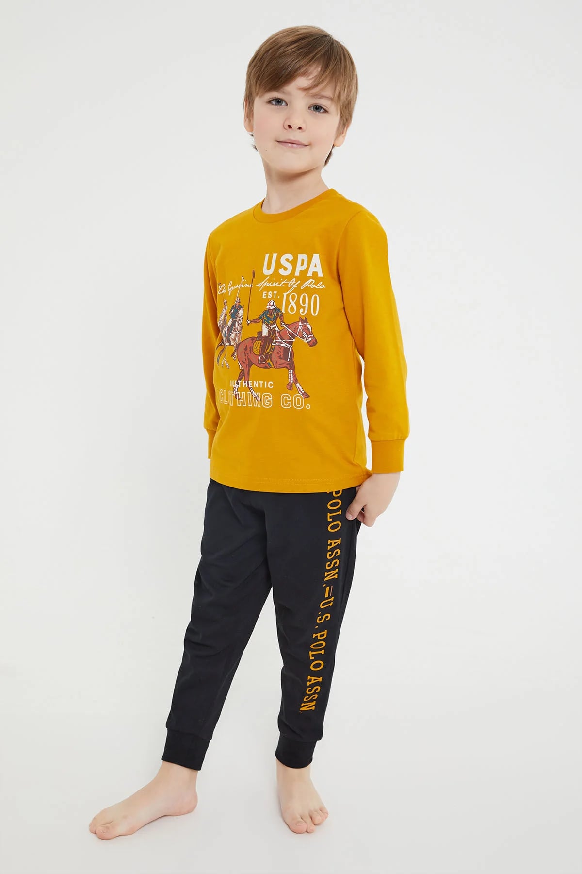 U.S.POLO LİSANSLI AUTHENTİC ERKEK UZUN KOL PİJAMA TAKIM