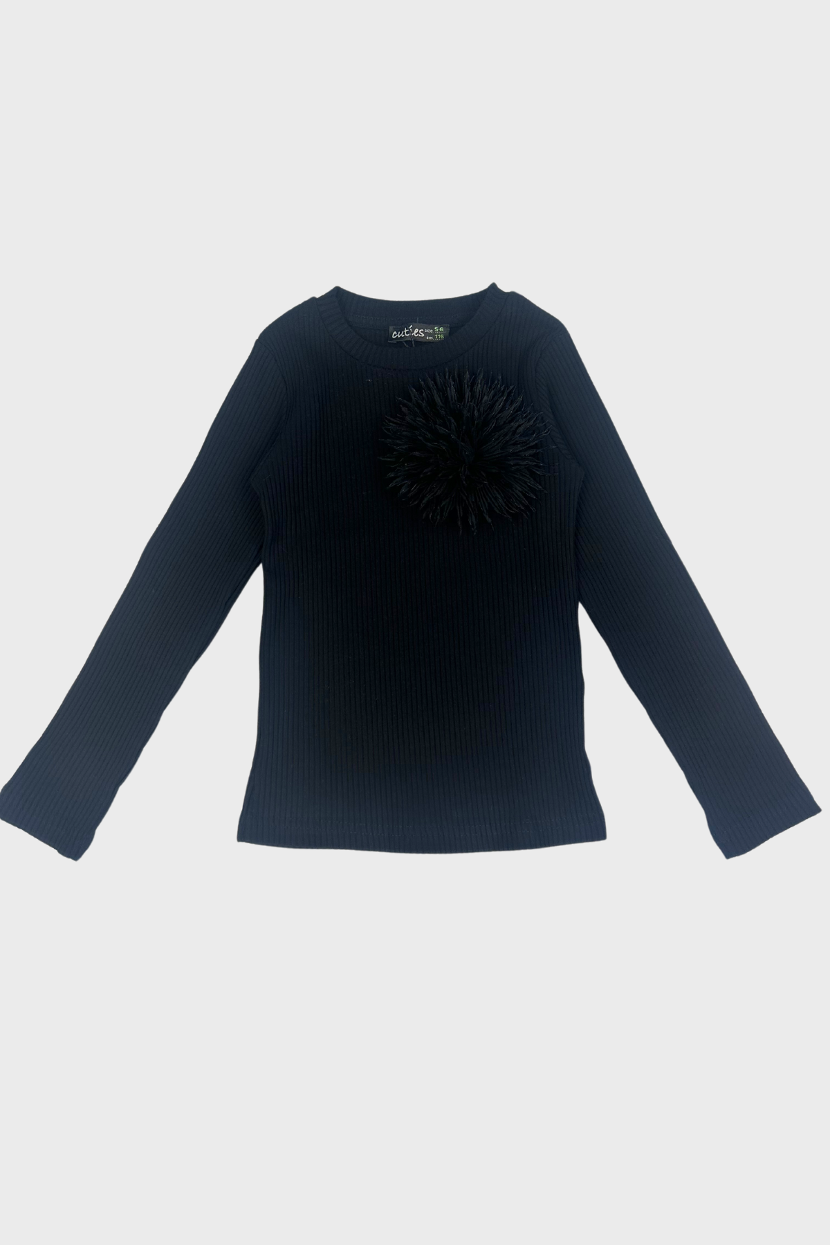 Woorage Yakası Çiçekli Sweat - Siyah