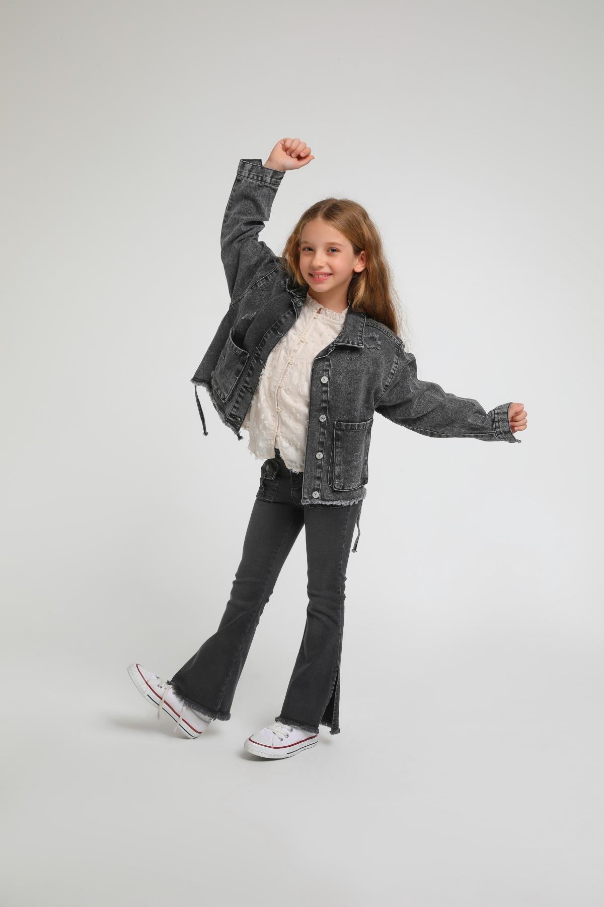 YANDAN YIRTMAÇLI KIZ PANTOLON