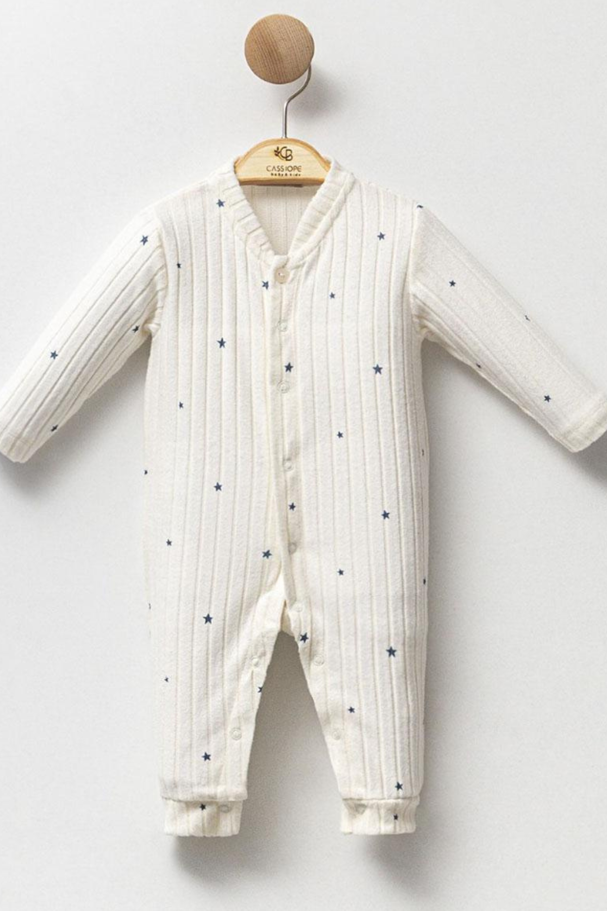 Yıldızlı Bebek Tulum - Ekru