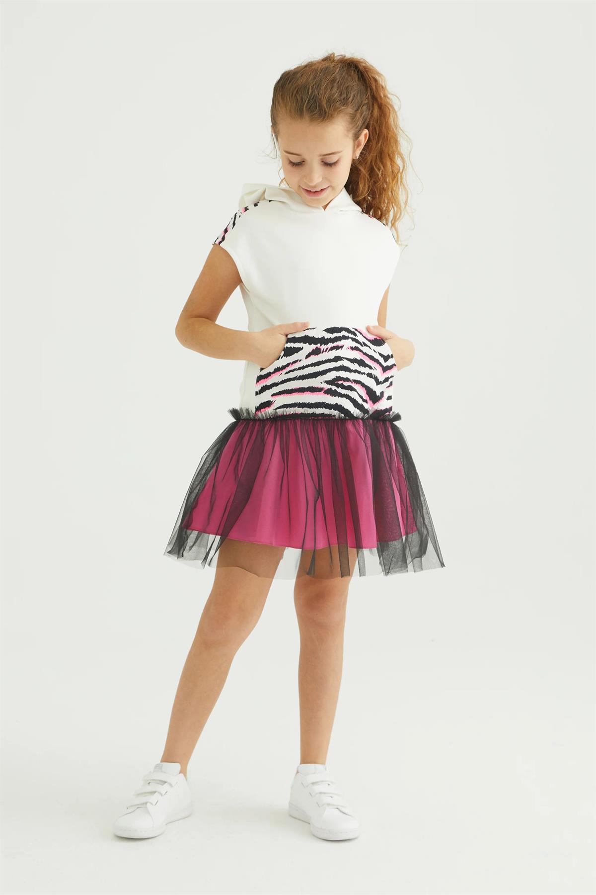 ZEBRA TÜLLÜ ELBİSE