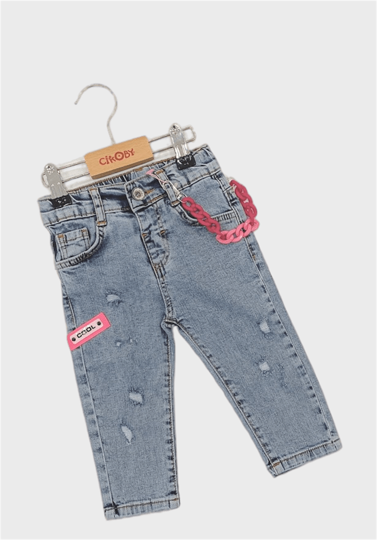 ZİNCİRLİ BEBE KOT PANTALON