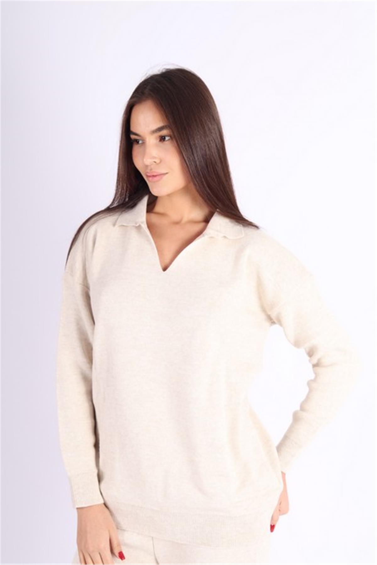 Polo Yaka Bej Triko Takım