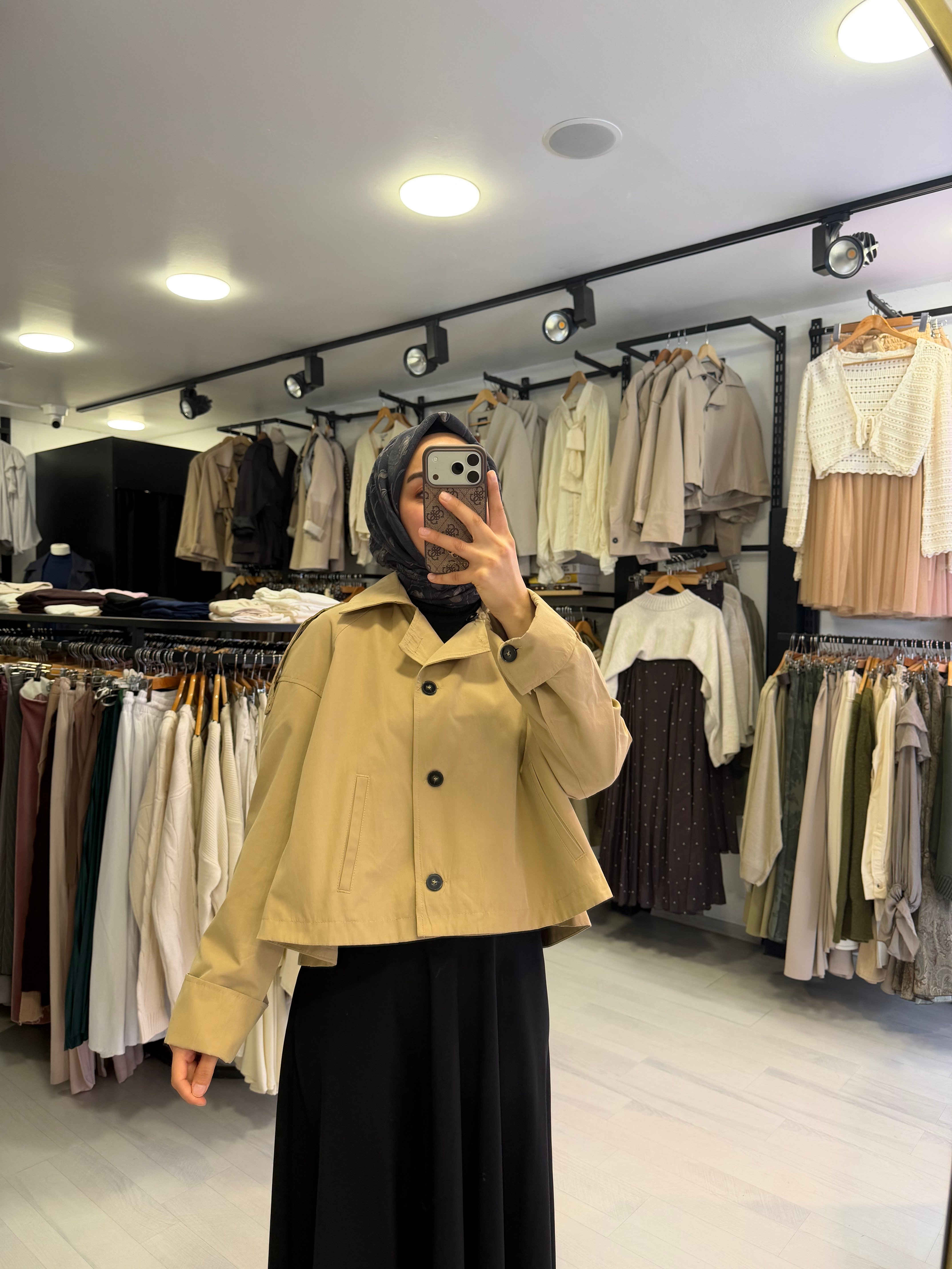 Camel Kısa Trençkot