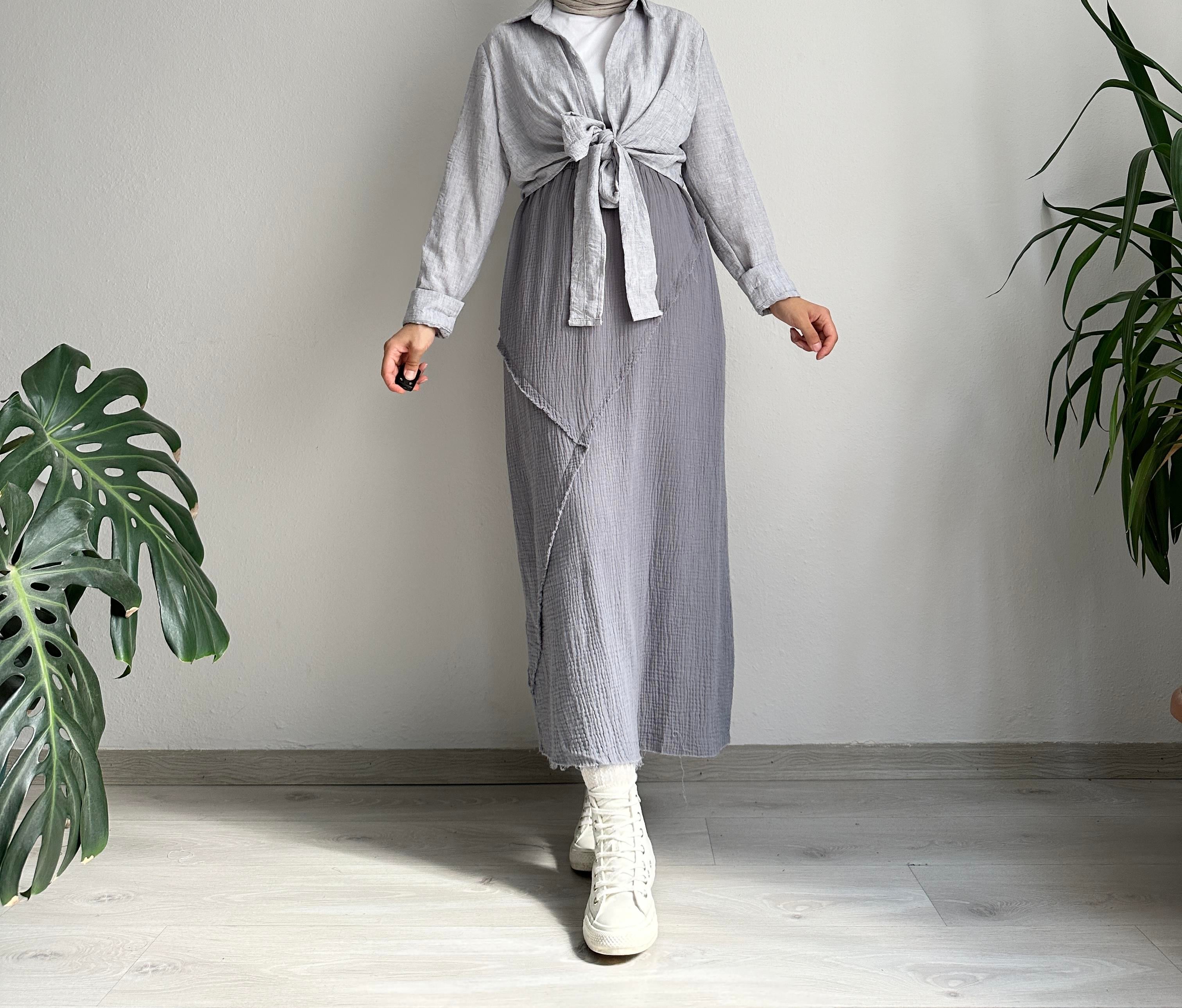 Gri Bürümcük Etek