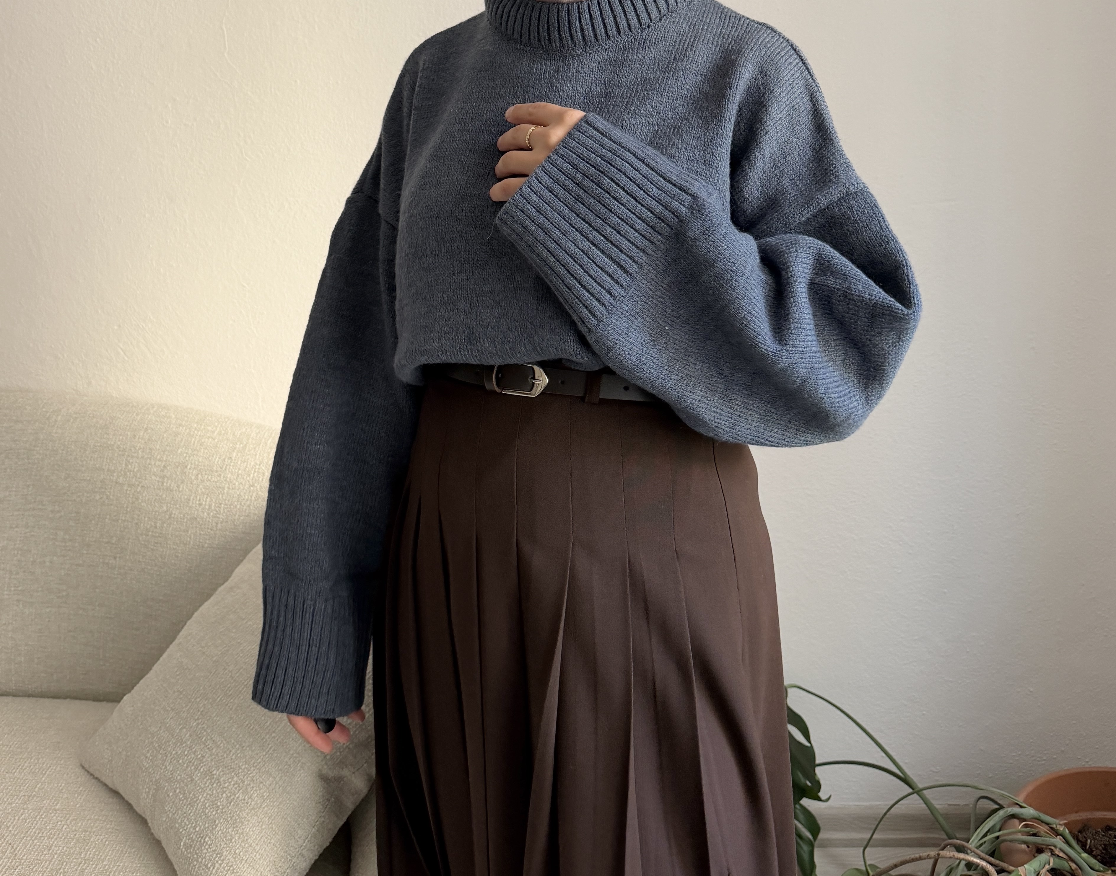 İndigo Oversize Kazak
