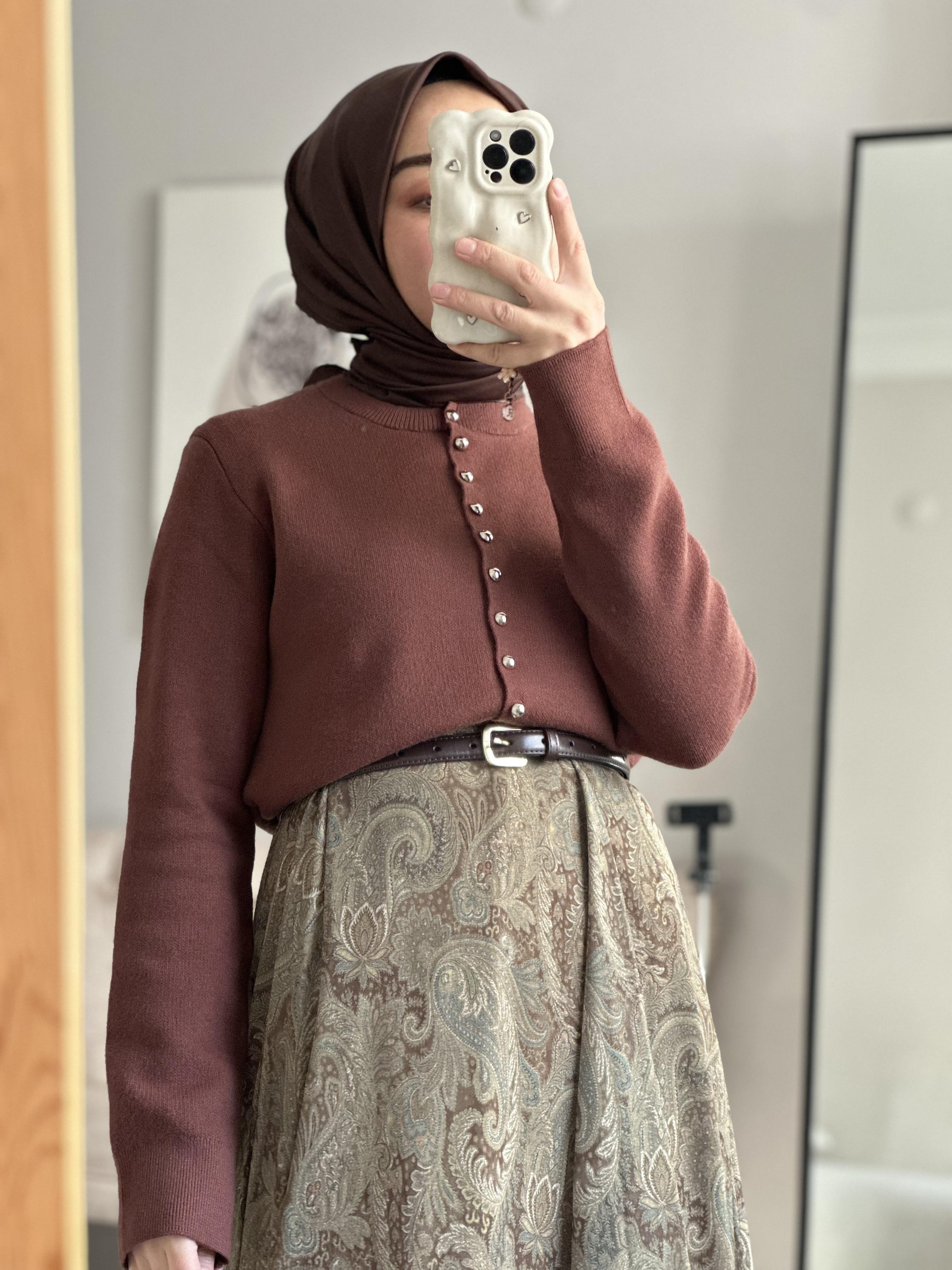 Kahverengi Premium Triko Hırka