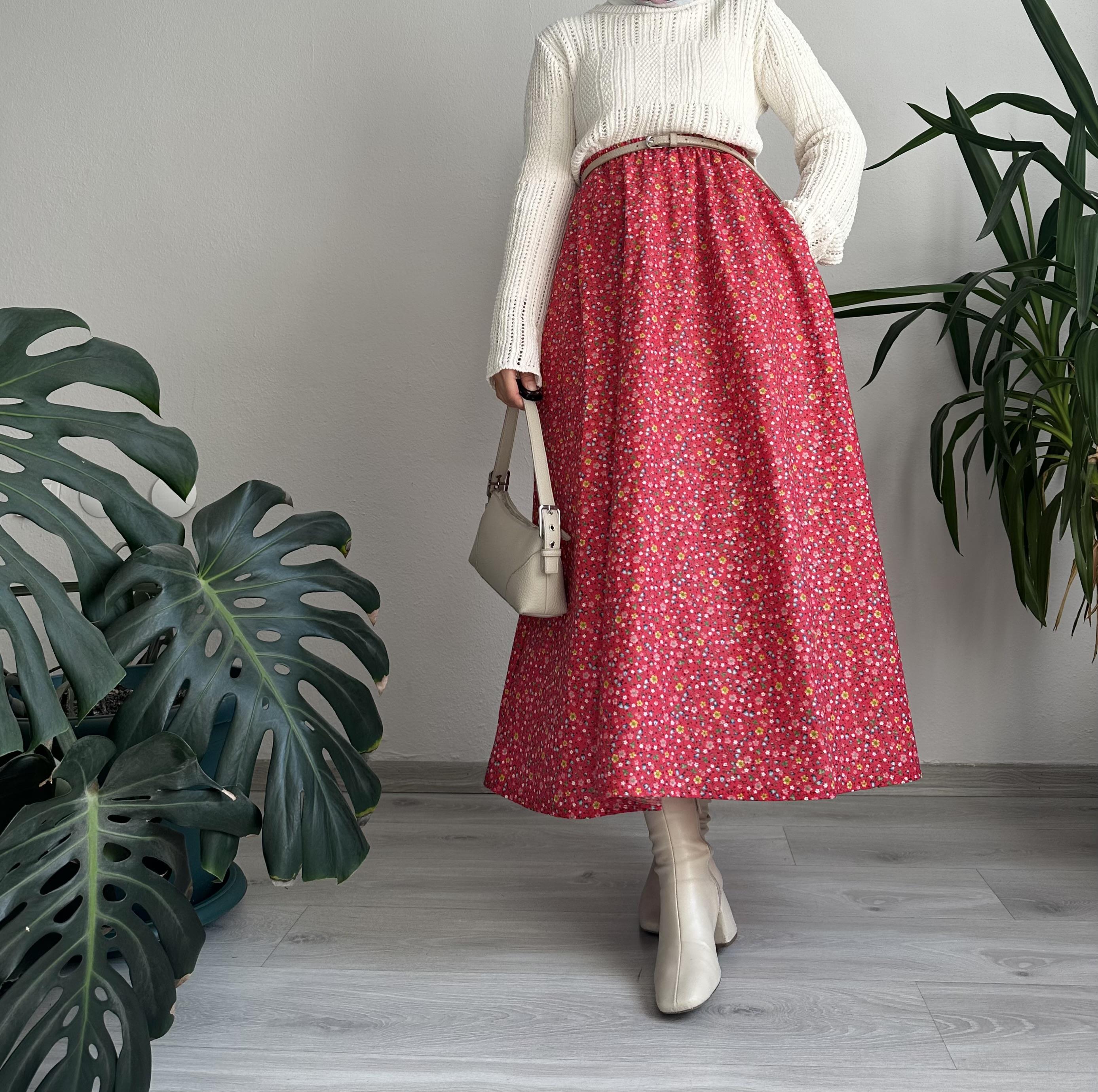 Kırmızı Garbenia Flow Etek