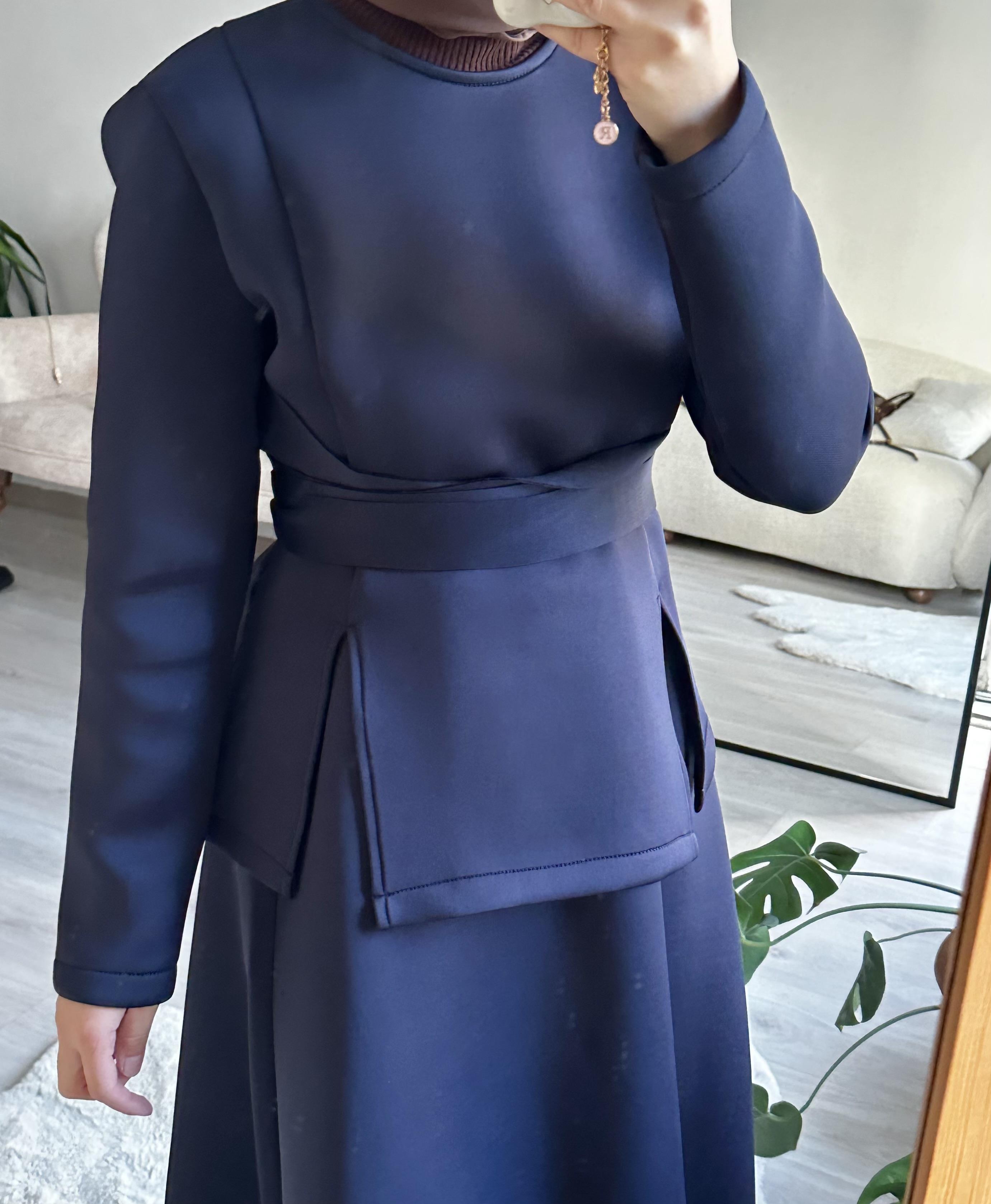 Lacivert Scuba Etekli Takım