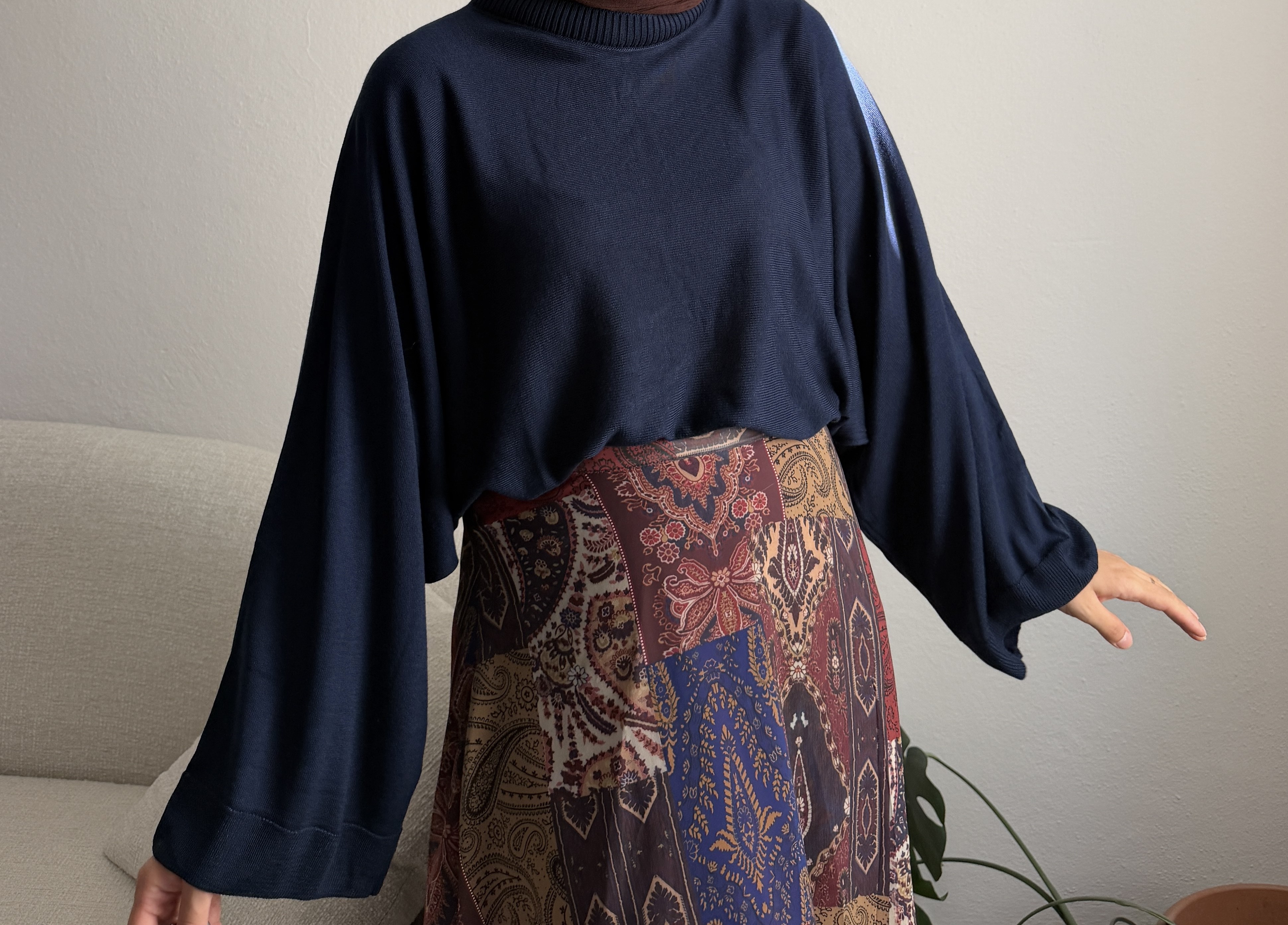 Lacivert Triko Oversize Kazak