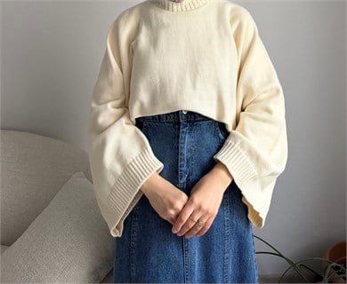 Bej Geniş Kol Oversize Kazak