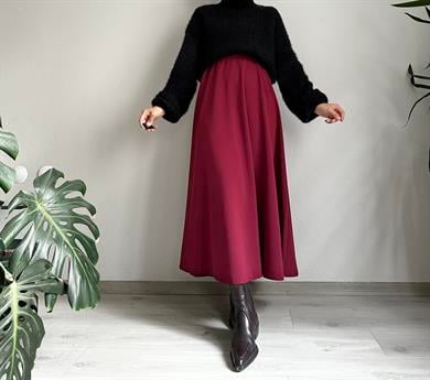 Bordo Kloş Etek