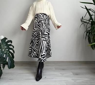 Zebra Saten Verev Etek
