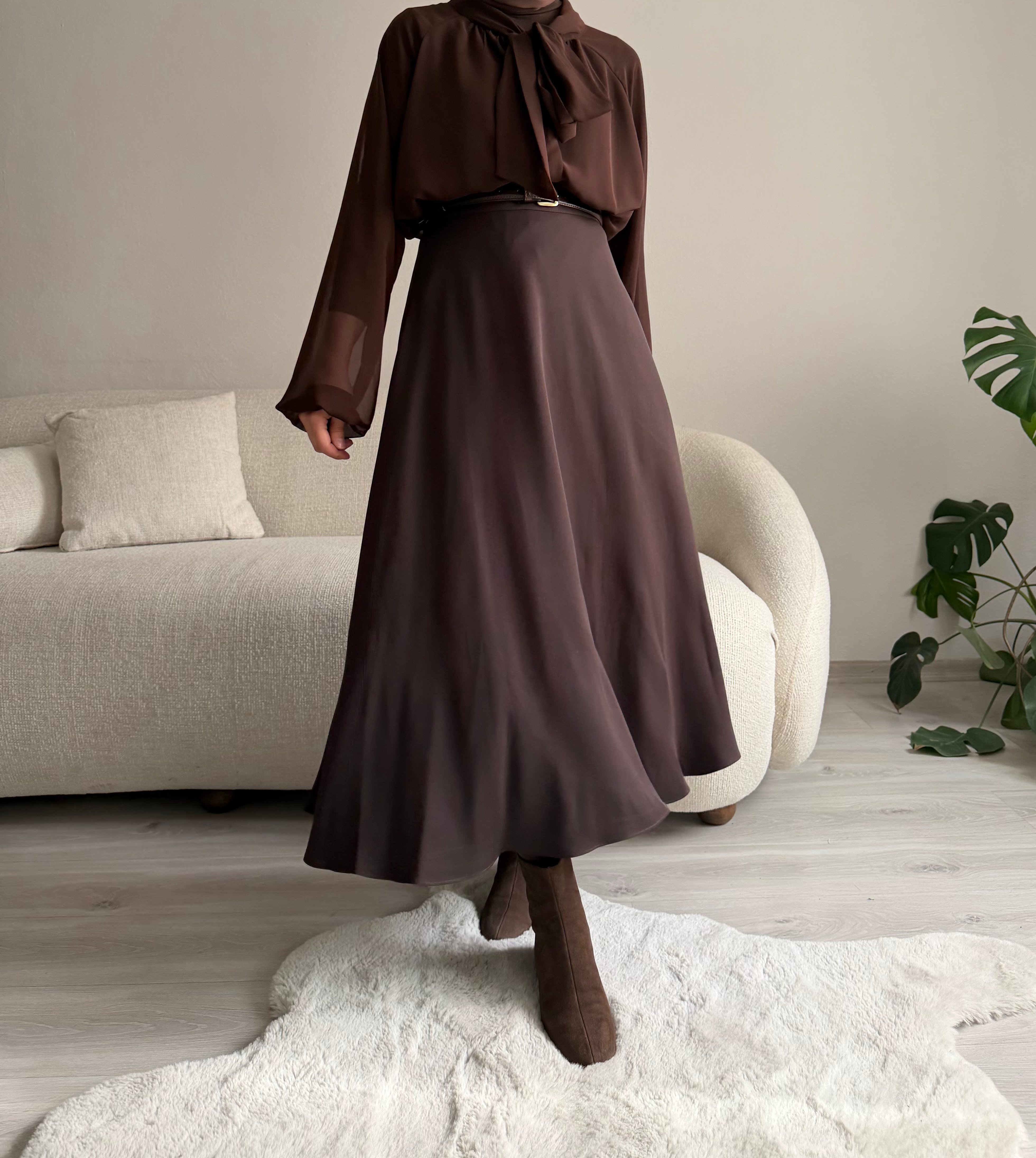 Acı Kahve Krep Kloş Etek