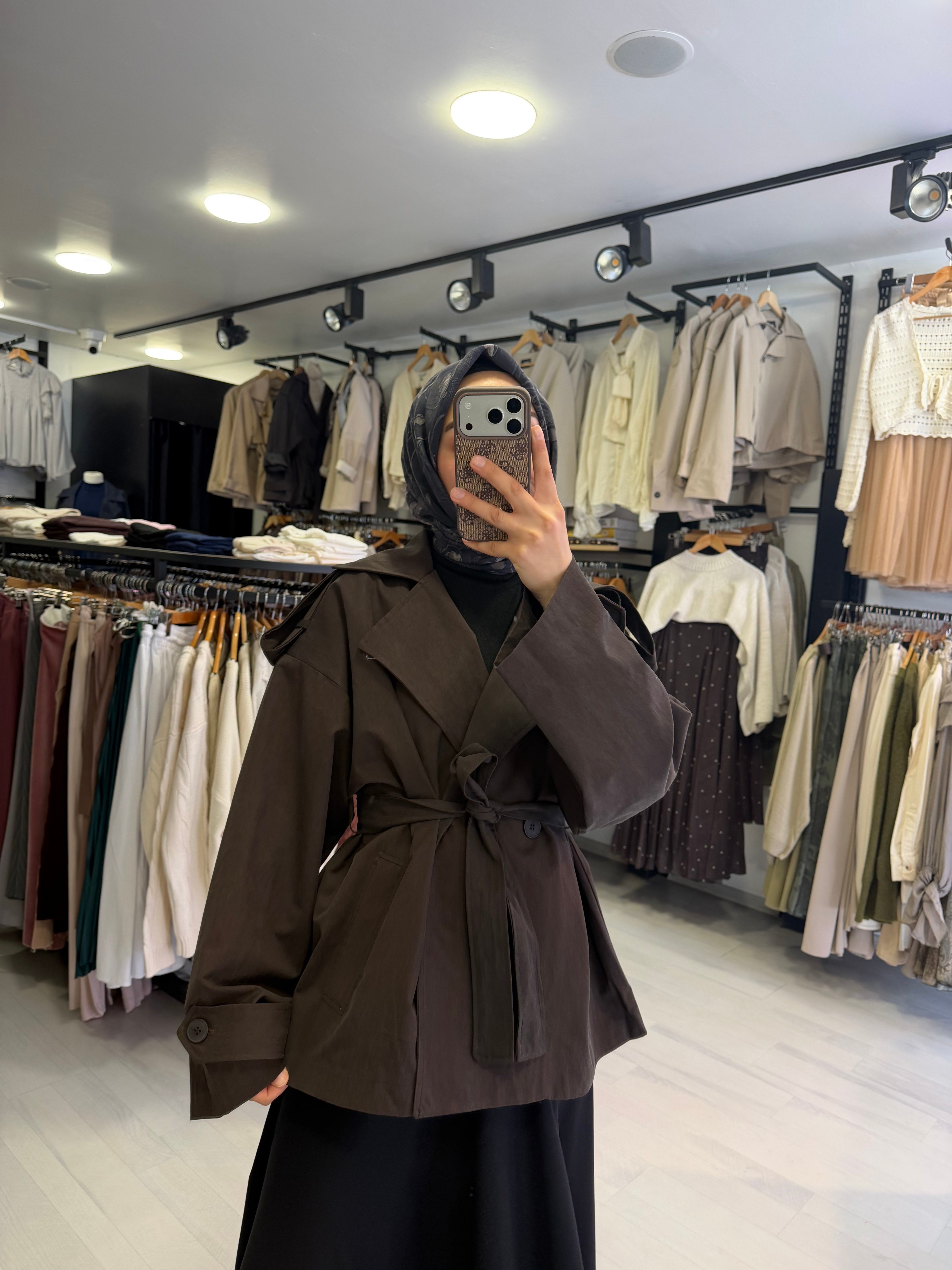 Acı Kahve Oversize Trençkot