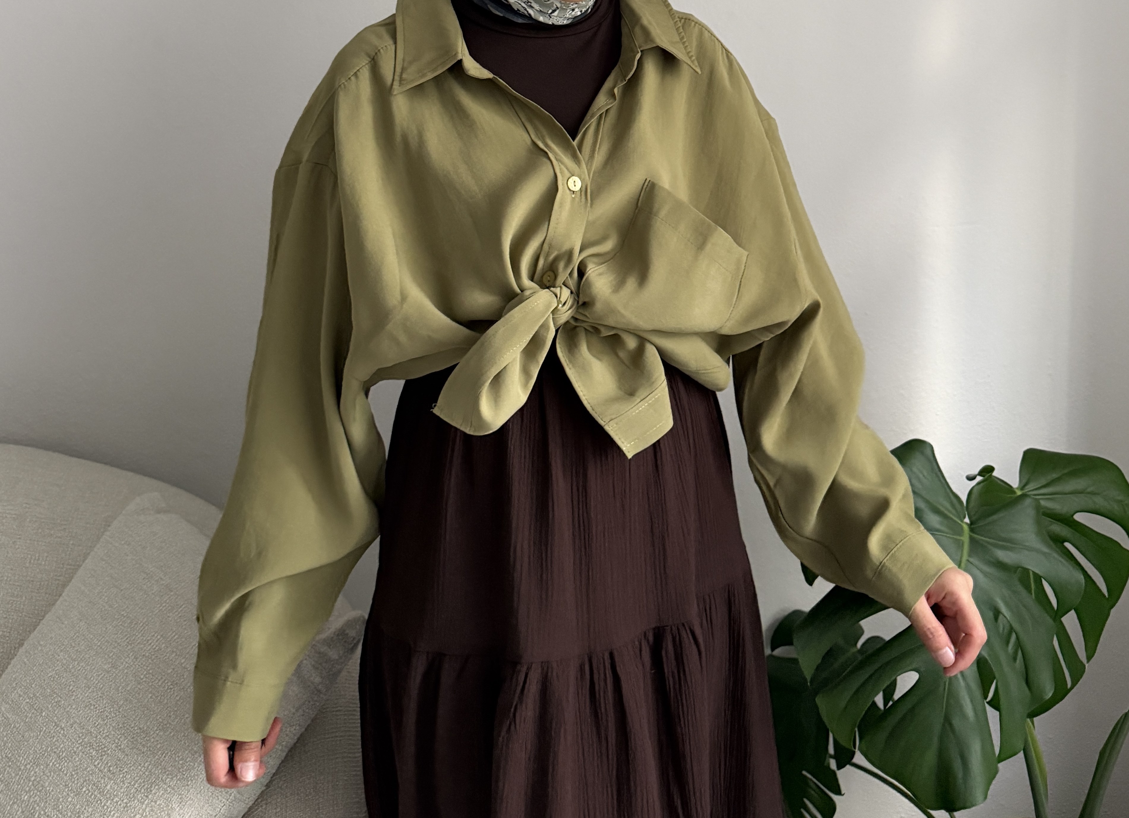 Çağla Yeşili Oversize Gömlek