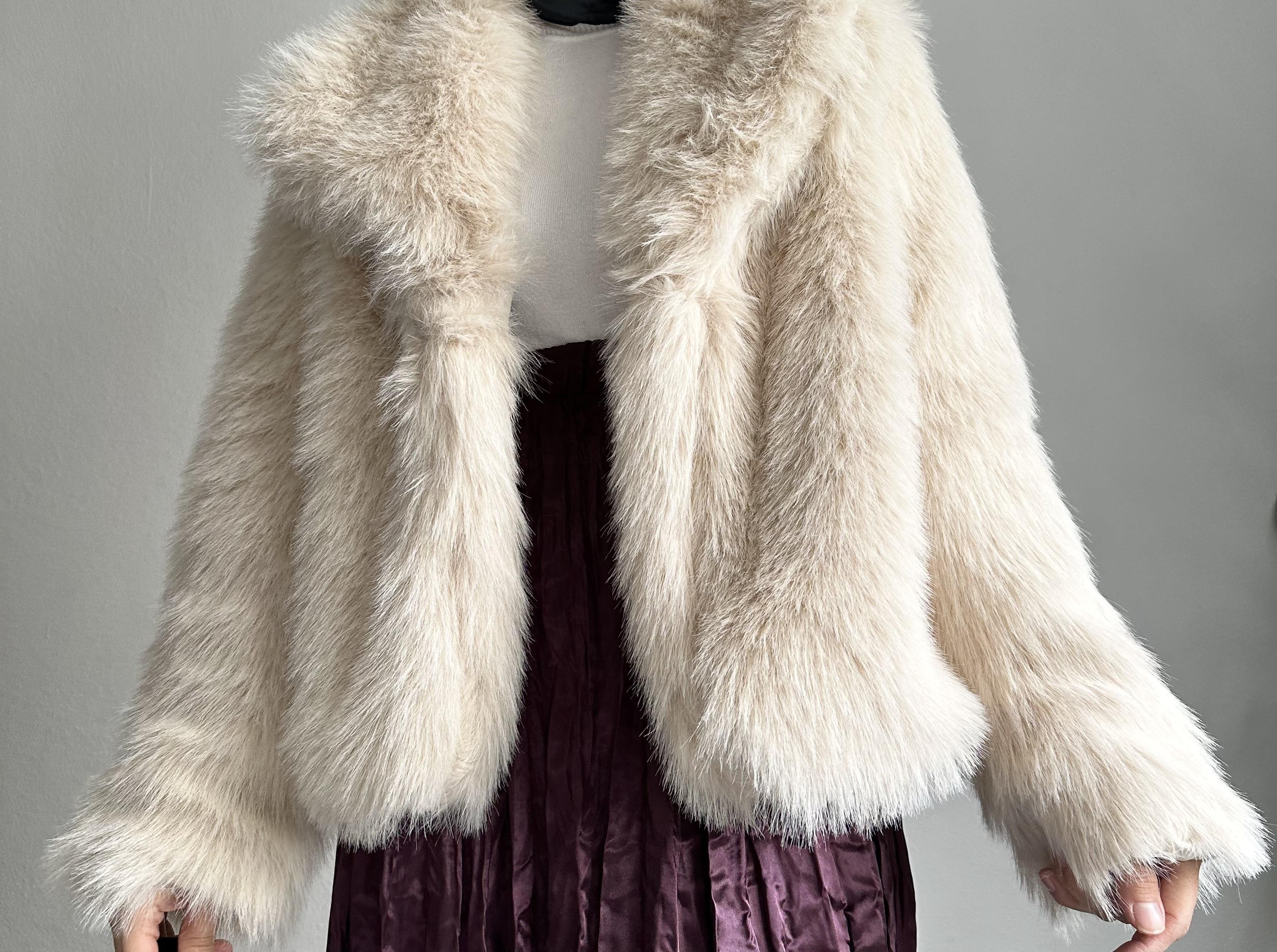 Ekru Kısa Suni Kürk