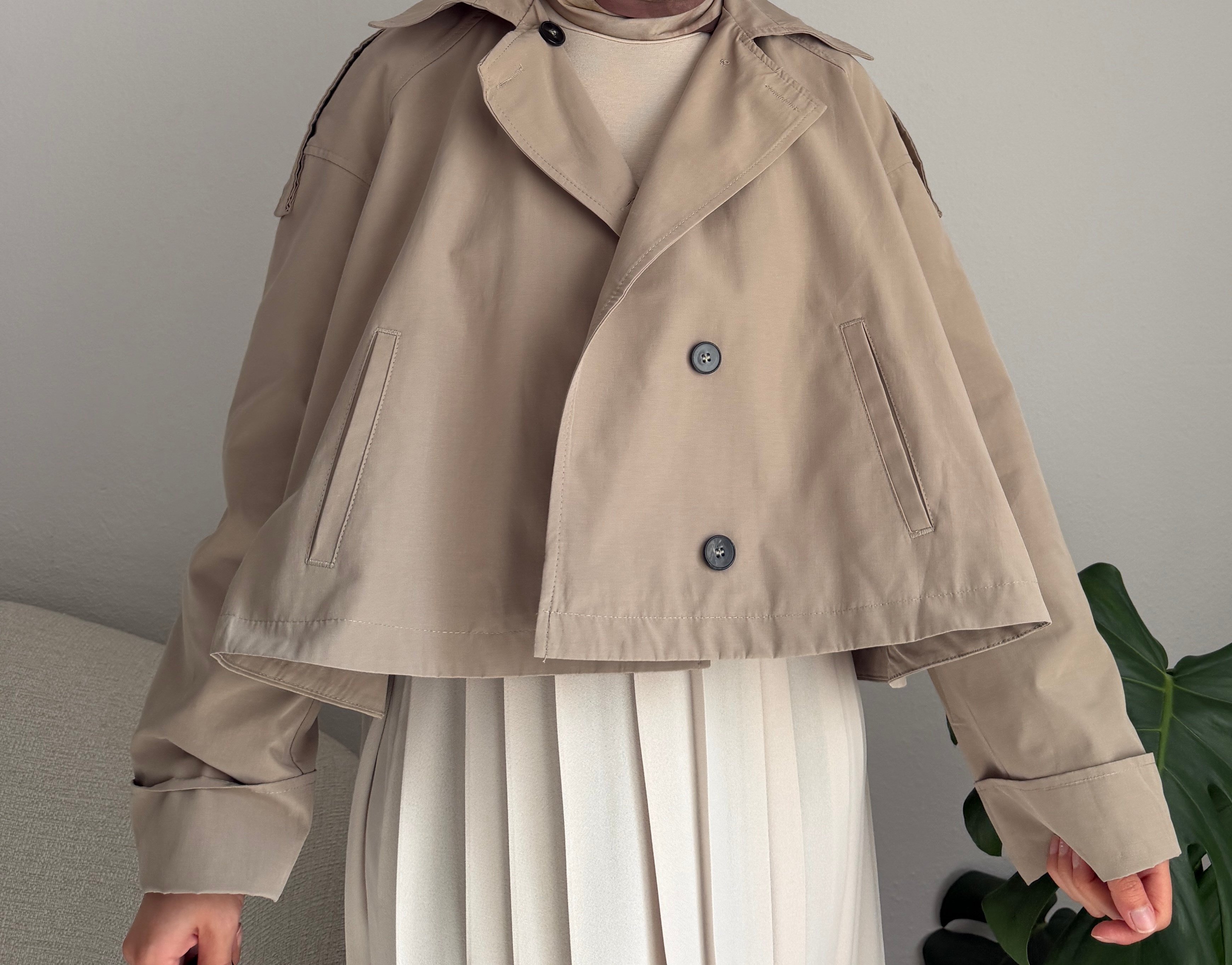 Haki Kısa Trençkot