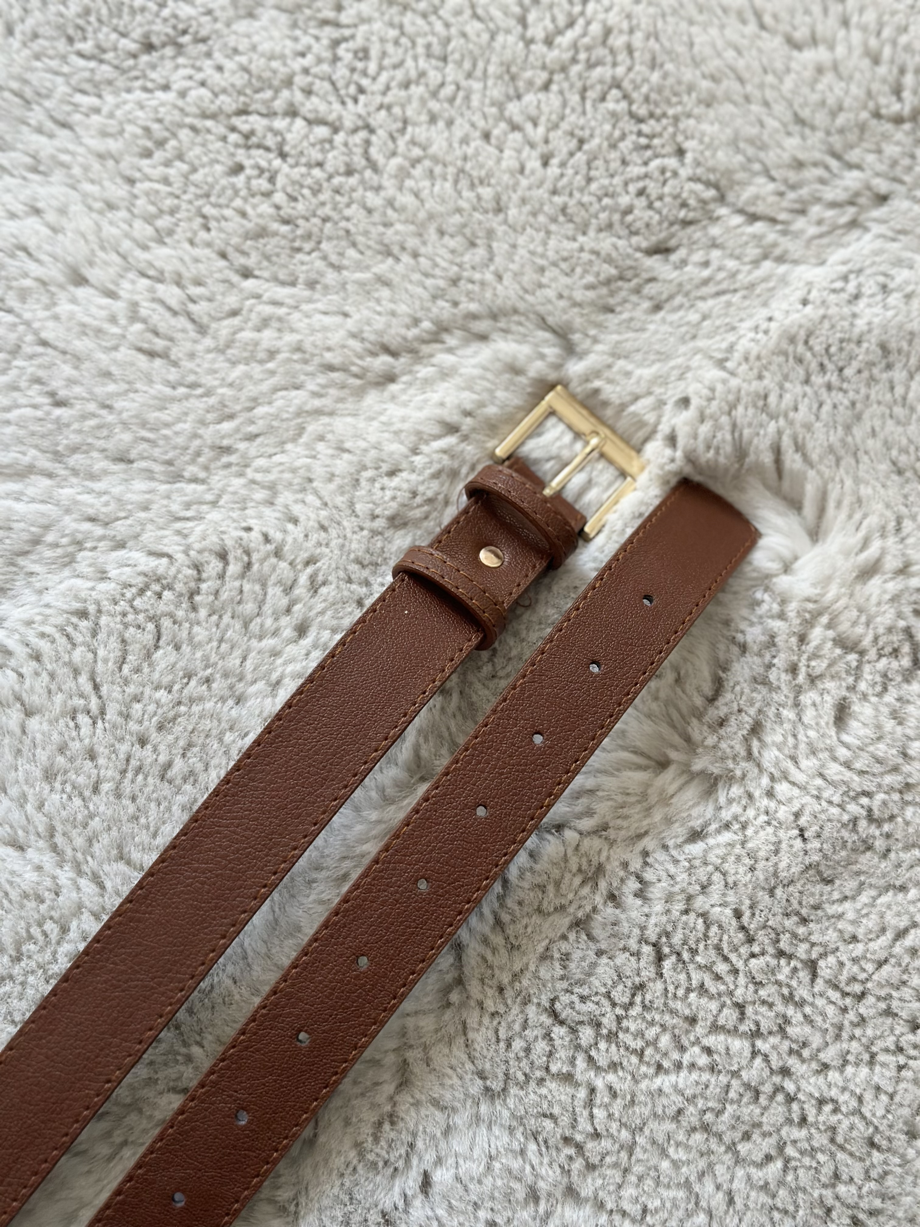 Kahve Kalın Gold Tokalı Kemer