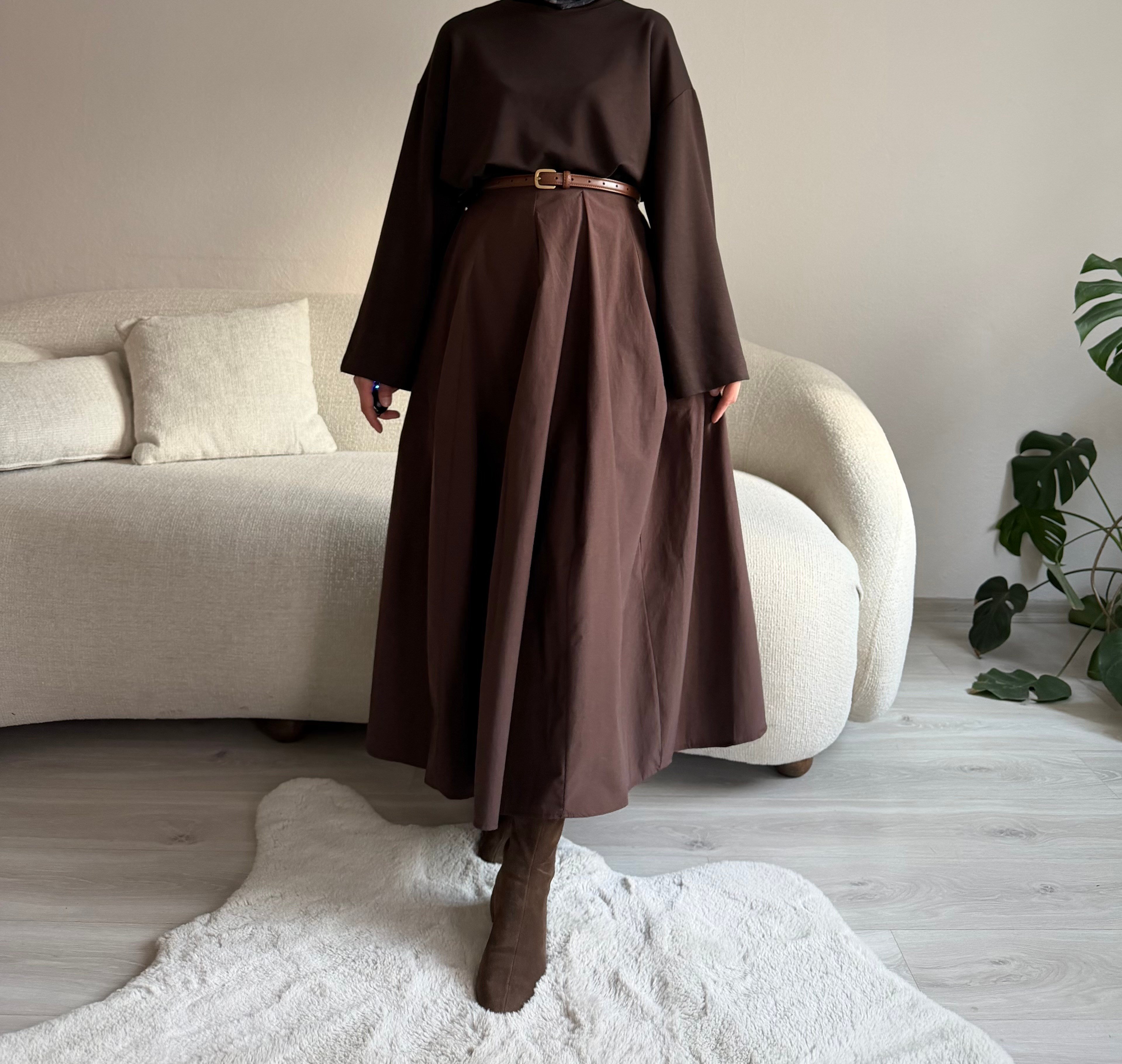 Kahverengi Paraşüt Balon Etek