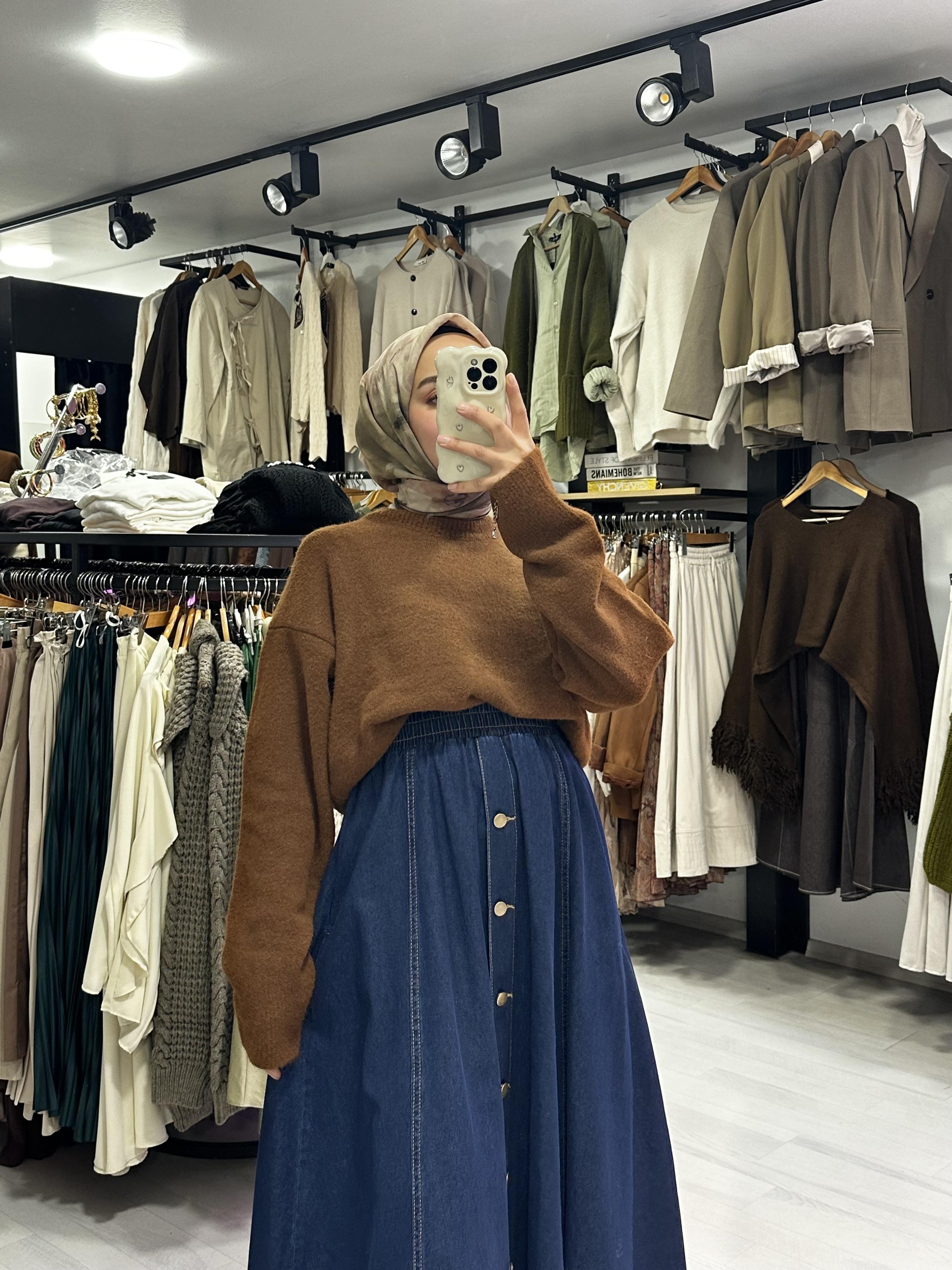 Kiremit Yumoş Oversize Kazak