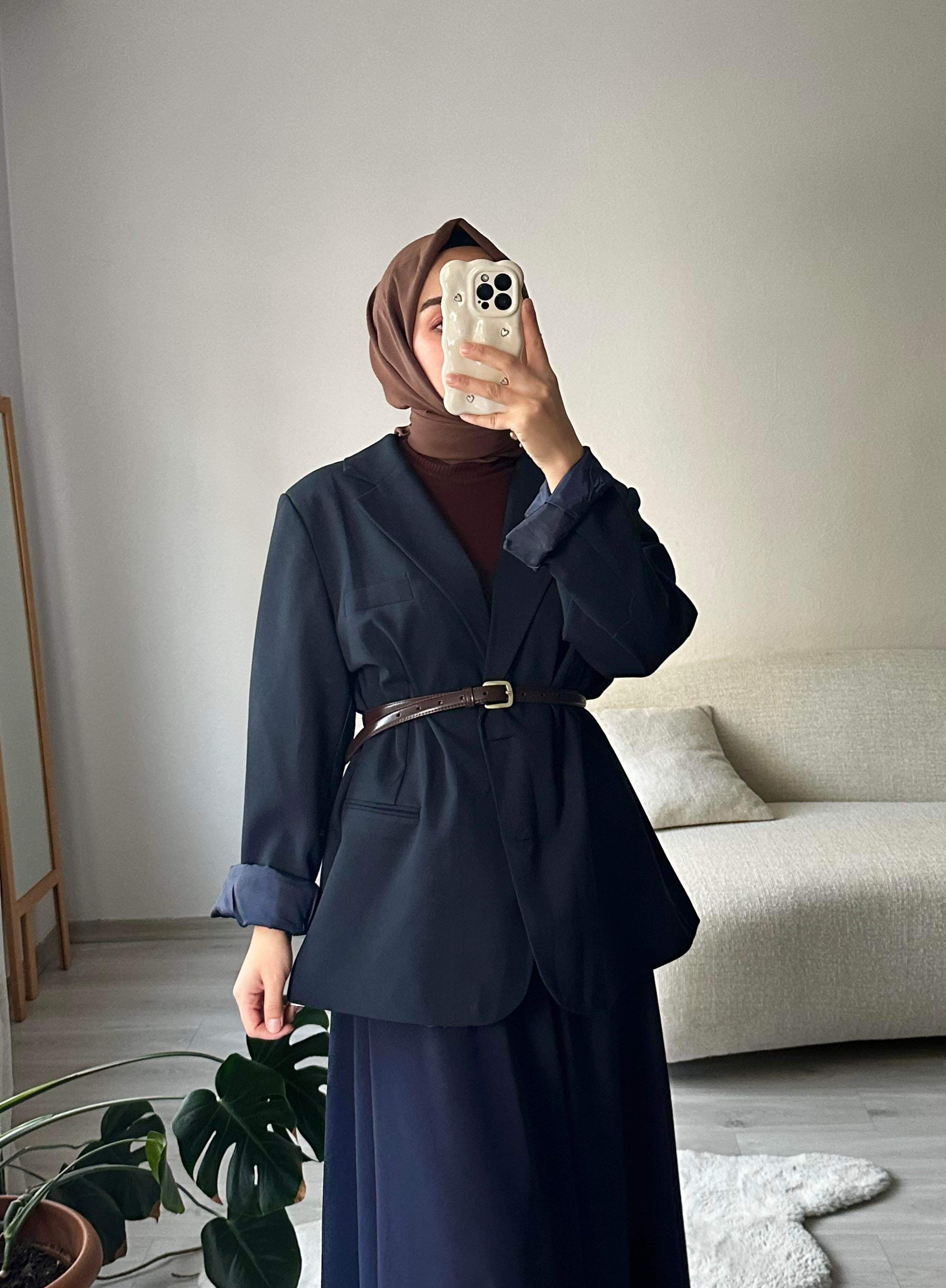 Lacivert Oversize Blazer Ceket