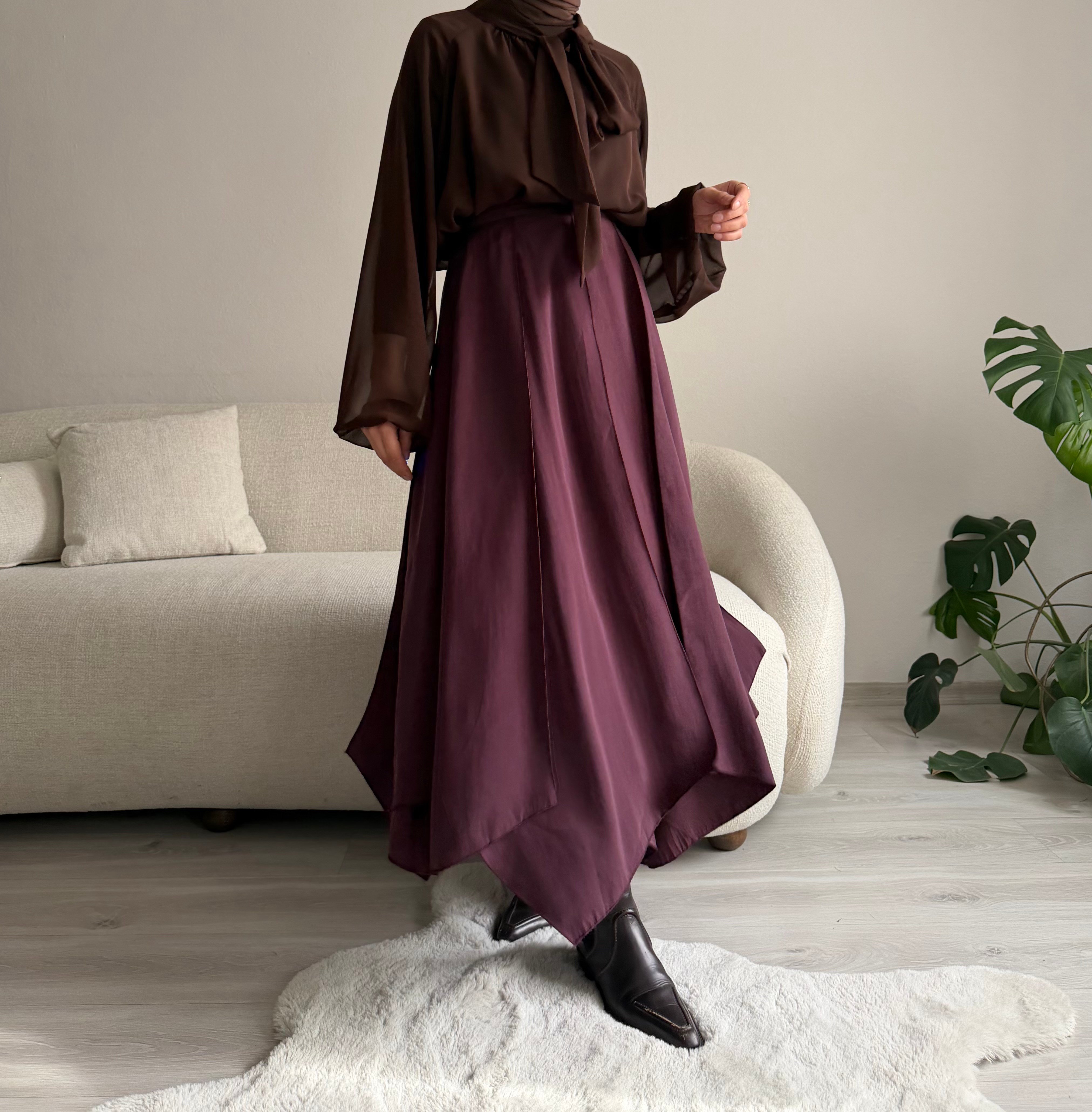 Mürdüm Çok Parçalı Etek