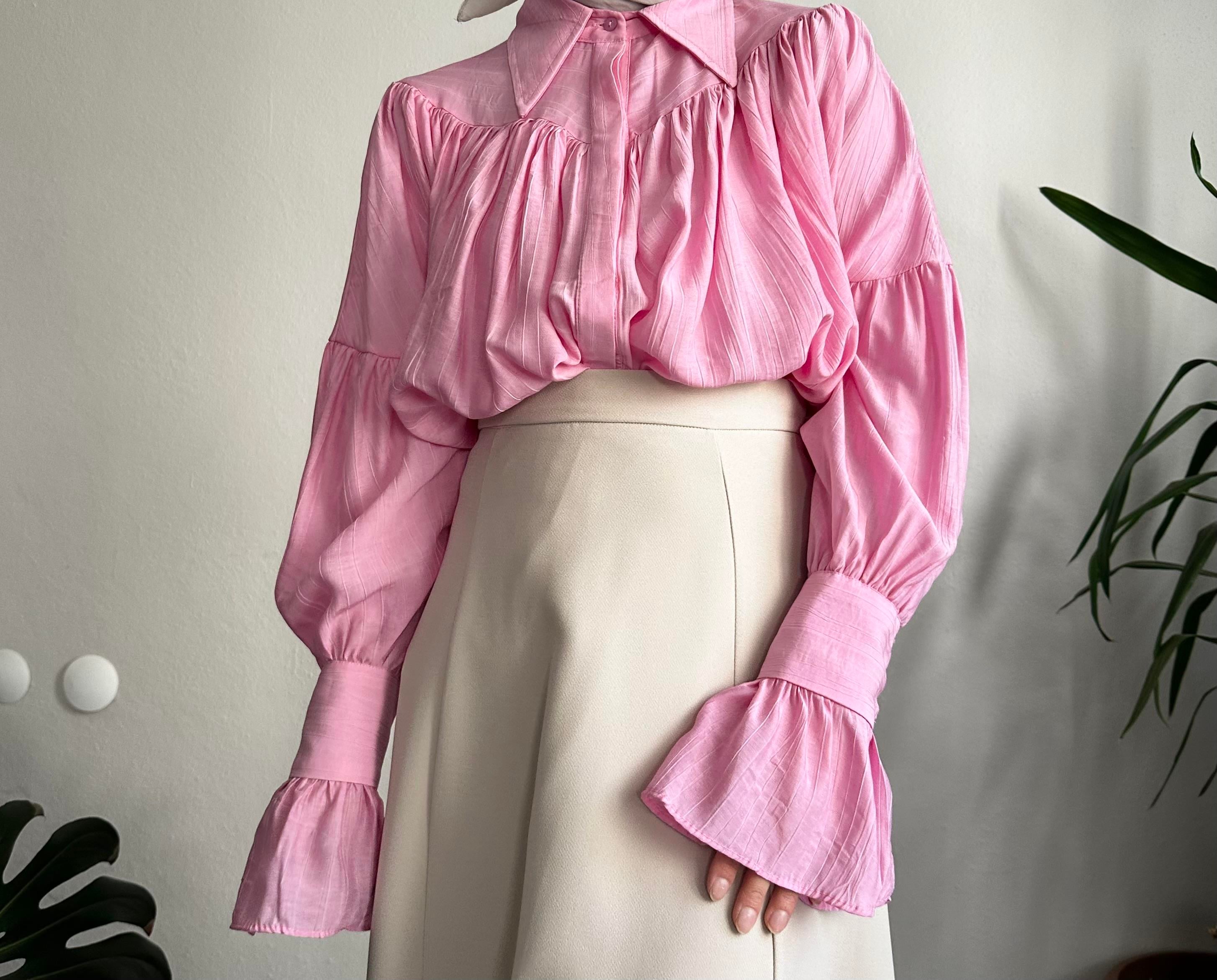 Pembe Prenses Kol Krinkıl Gömlek