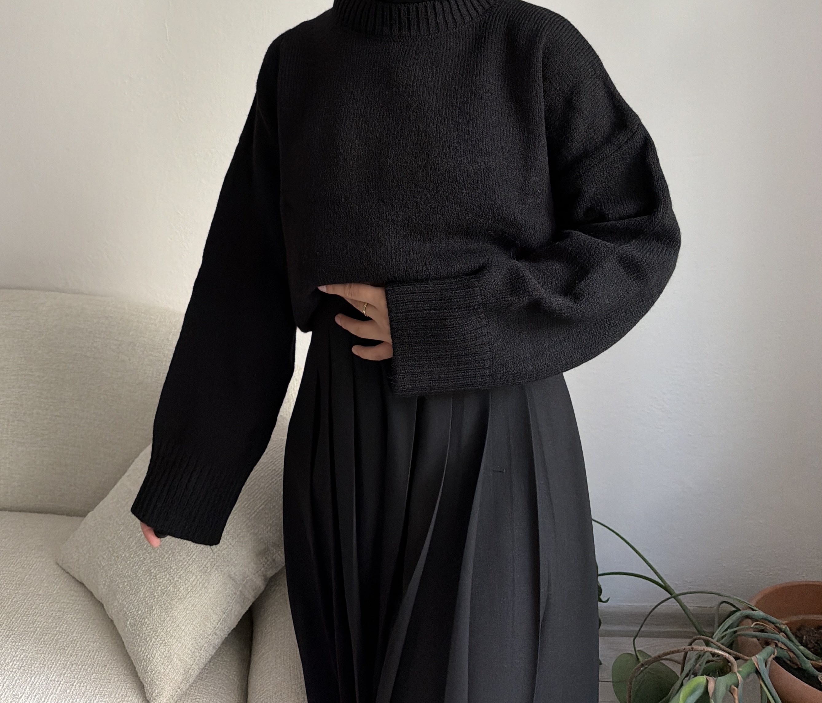 Siyah Oversize Kazak