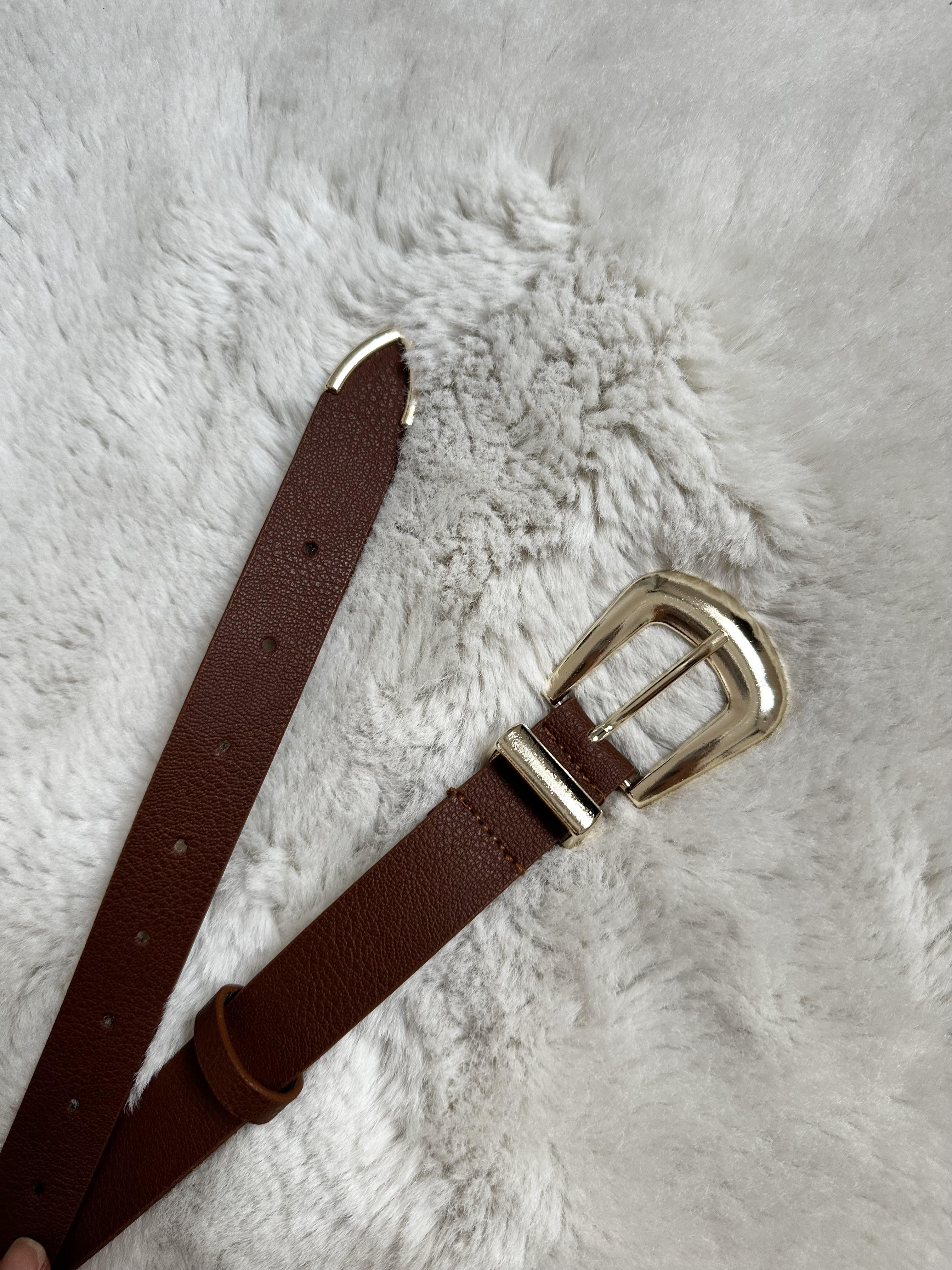 Taba Kalın Gold Tokalı Kemer