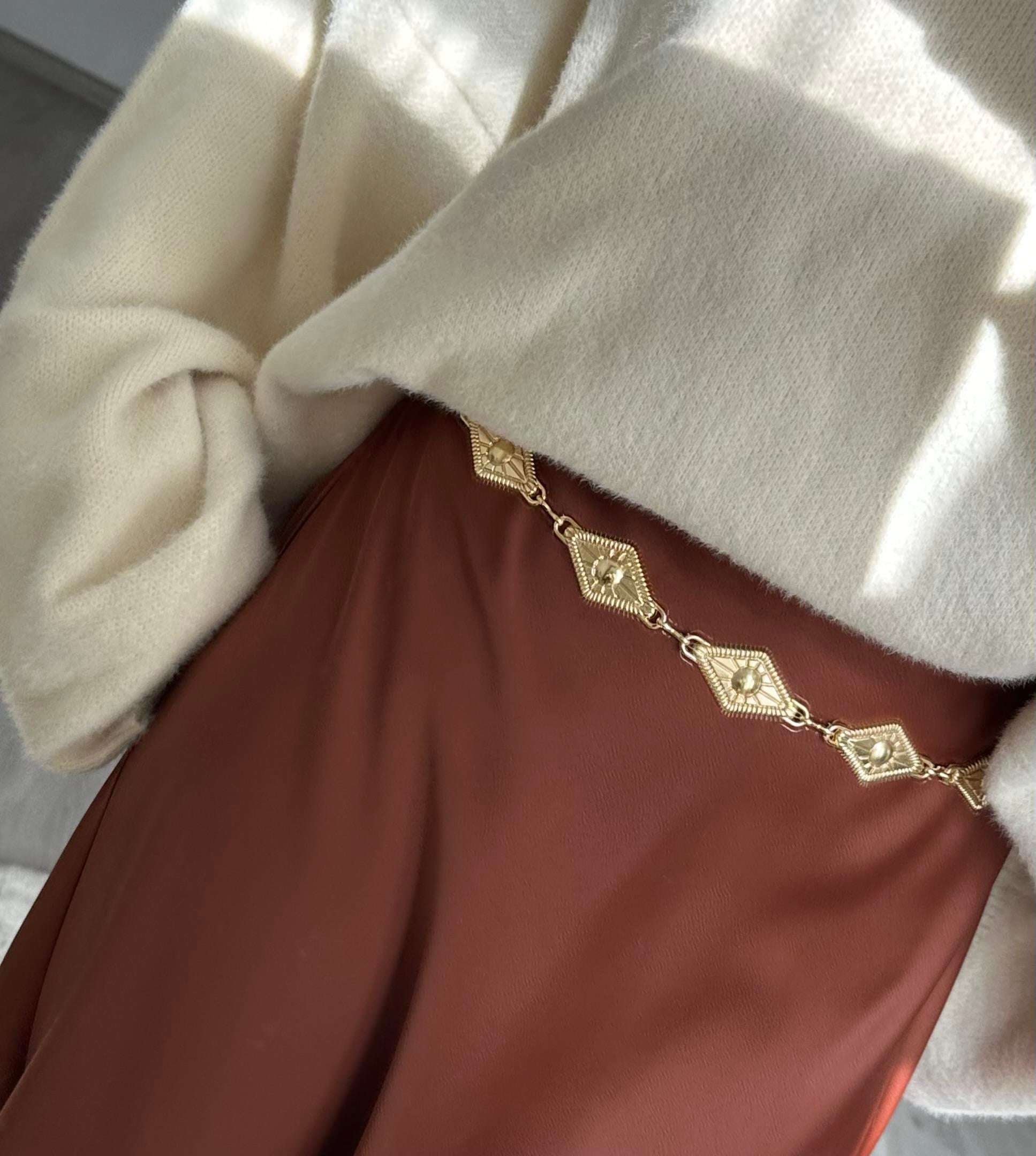 Üçgen Gold Zincir Kemer