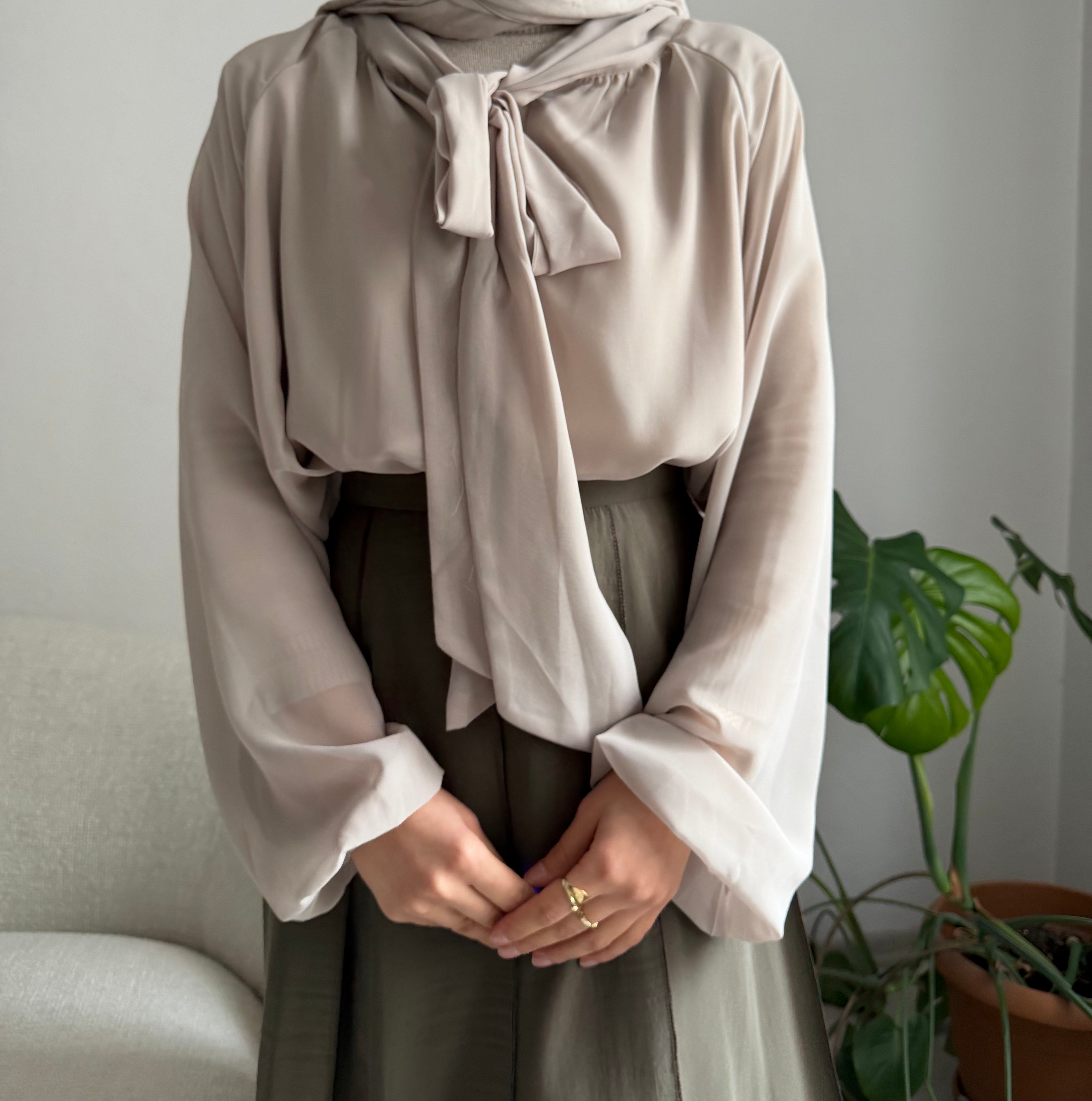 Vizon Fiyonklu Şifon Bluz