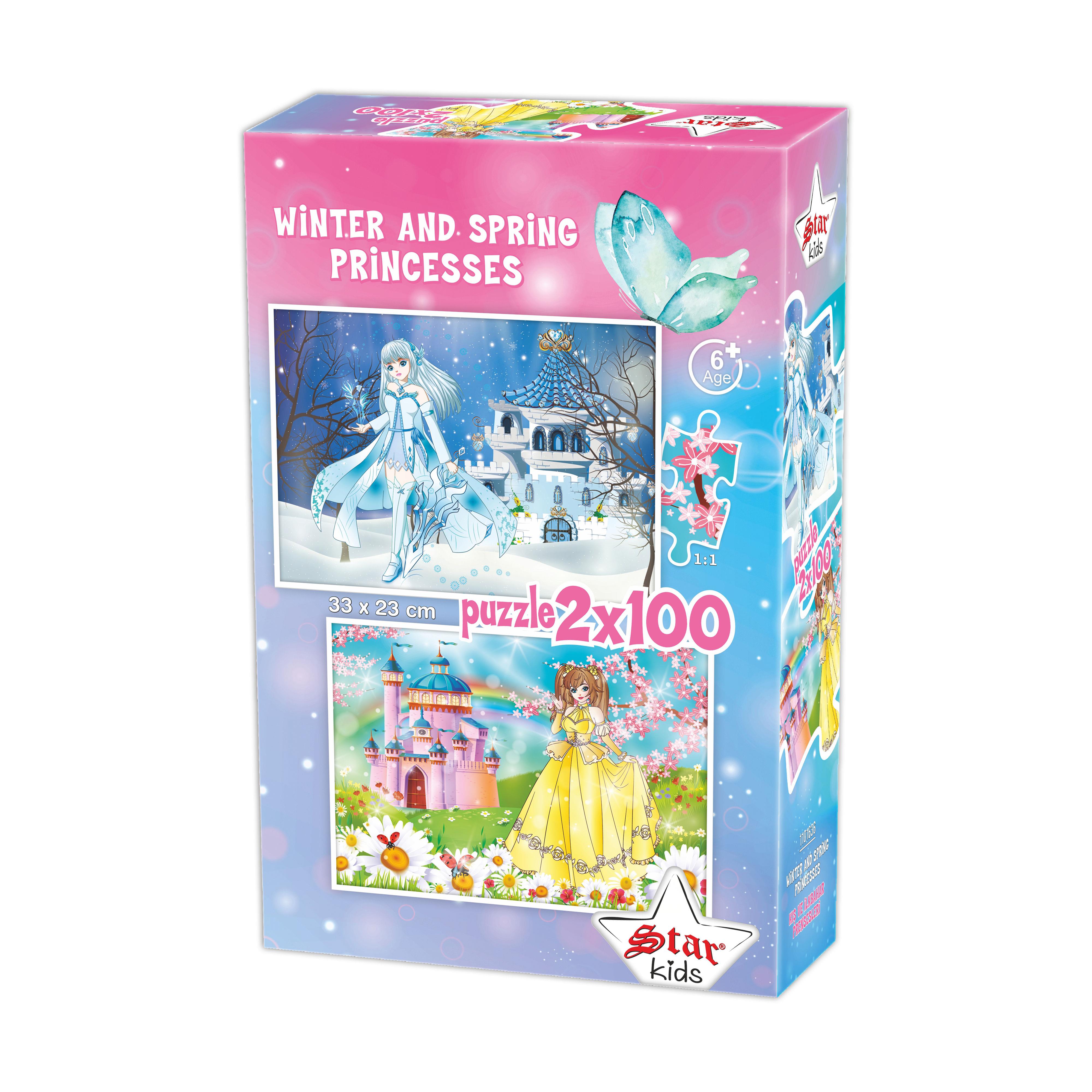 KIŞ VE İLKBAHAR PRENSESLERİ, 2x100 PARÇA PUZZLE
