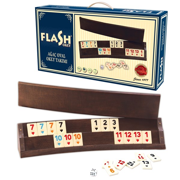 FLASH AĞAÇ OVAL OKEY TAKIMI (DEFOLU)