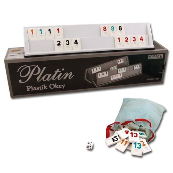 PLATİN PLASTİK OKEY TAKIMI PLASTİK TAŞLI