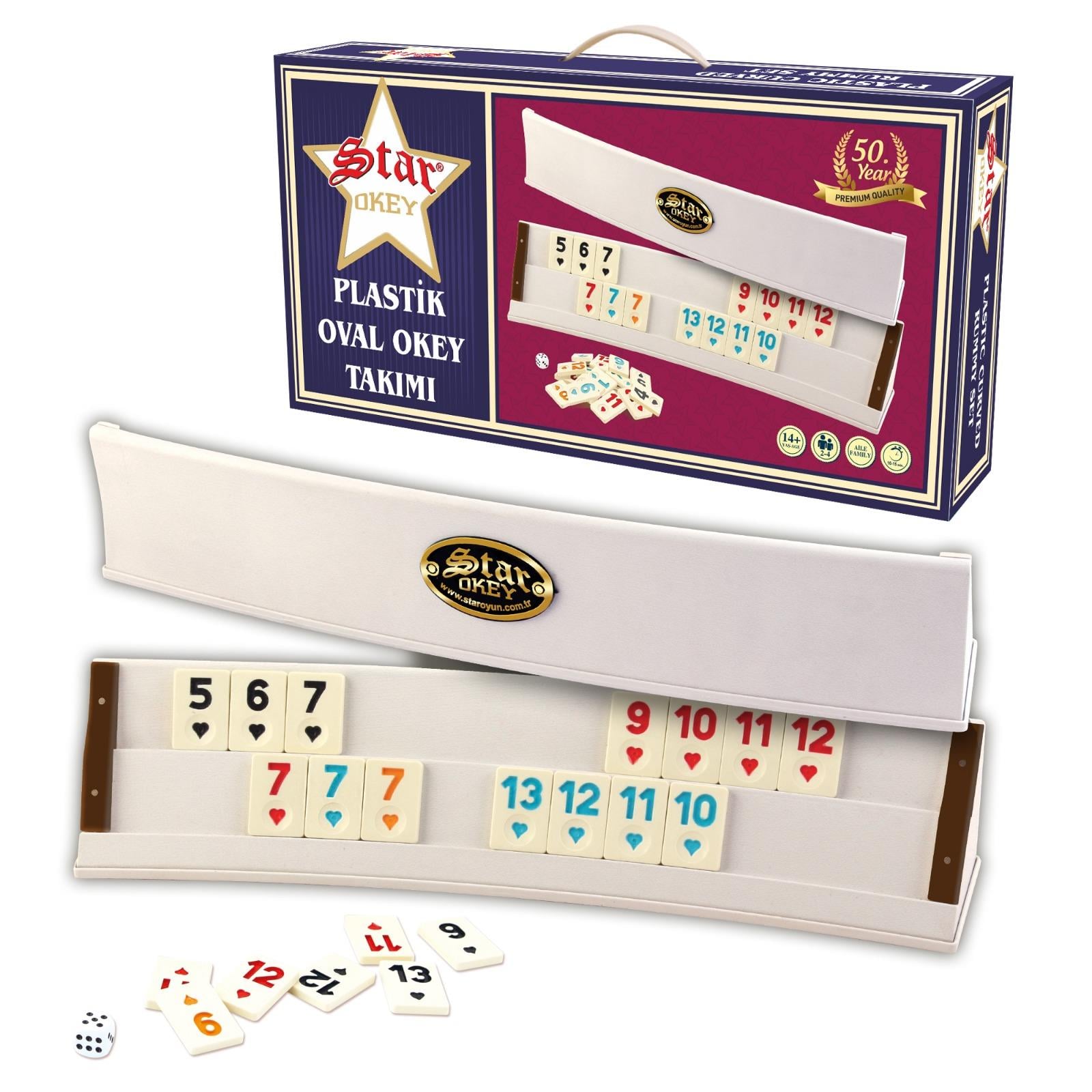 STAR PLASTİK OVAL OKEY TAKIMI AÇIK RENK