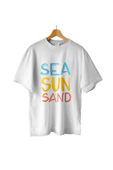 AlmicrabOversize T-shirtsOversize Sea Sun Sand Tişört