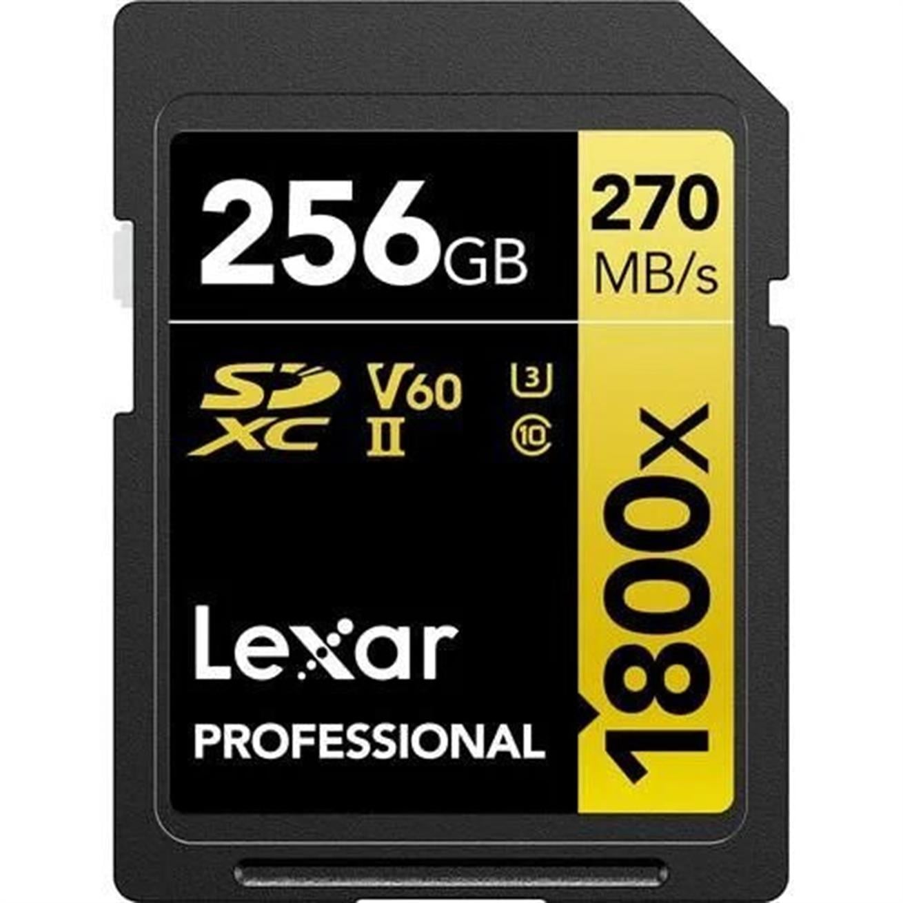  Lexar 256GB Gold Series 1800x UHS-II SDXC Hafıza Kartı 270mbs