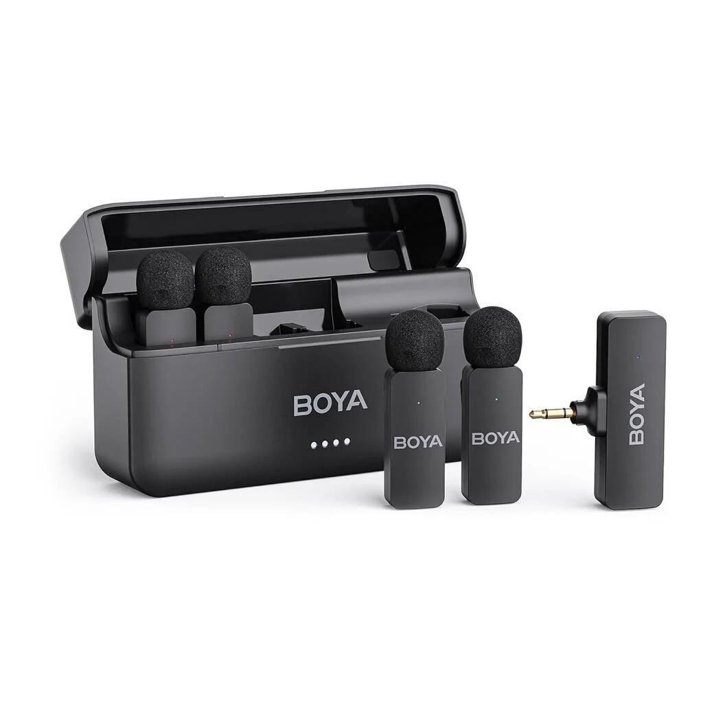 Boya BY-V4 4 Kişilik Şarj Kutulu Kablosuz Mikrofon Seti - 3.5mm TRS