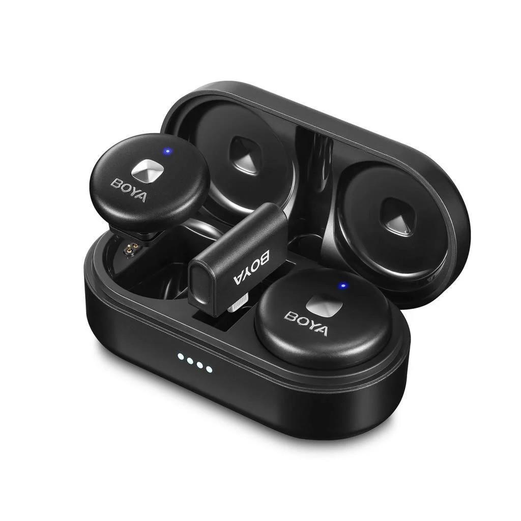 BOYA Omic-D Wireless İkili Yaka Mikrofonu Lightning (Siyah)