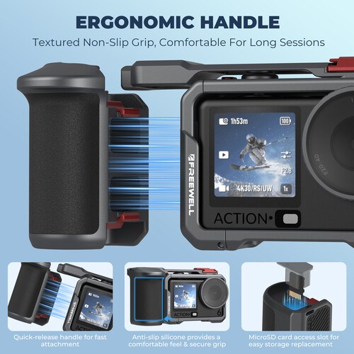 Freewell Creator Pro Cage with Xplorer Grip for DJI Osmo Action 6