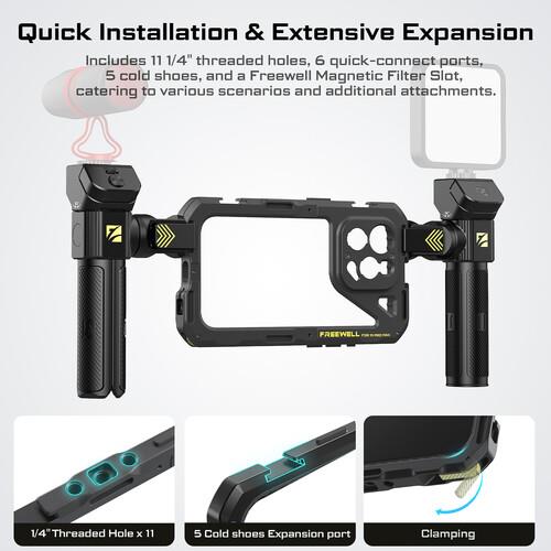 Freewell Genius Smartphone Rig Cage for iPhone 15 Pro Max