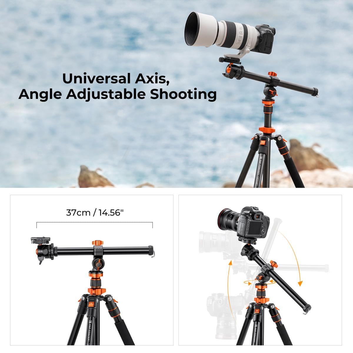 K&F Concept K234A7+BH-28L+Uzatma Kol Kitli Tripod