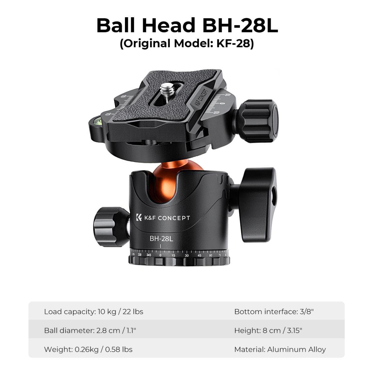K&F Concept K234A7+BH-28L+Uzatma Kol Kitli Tripod